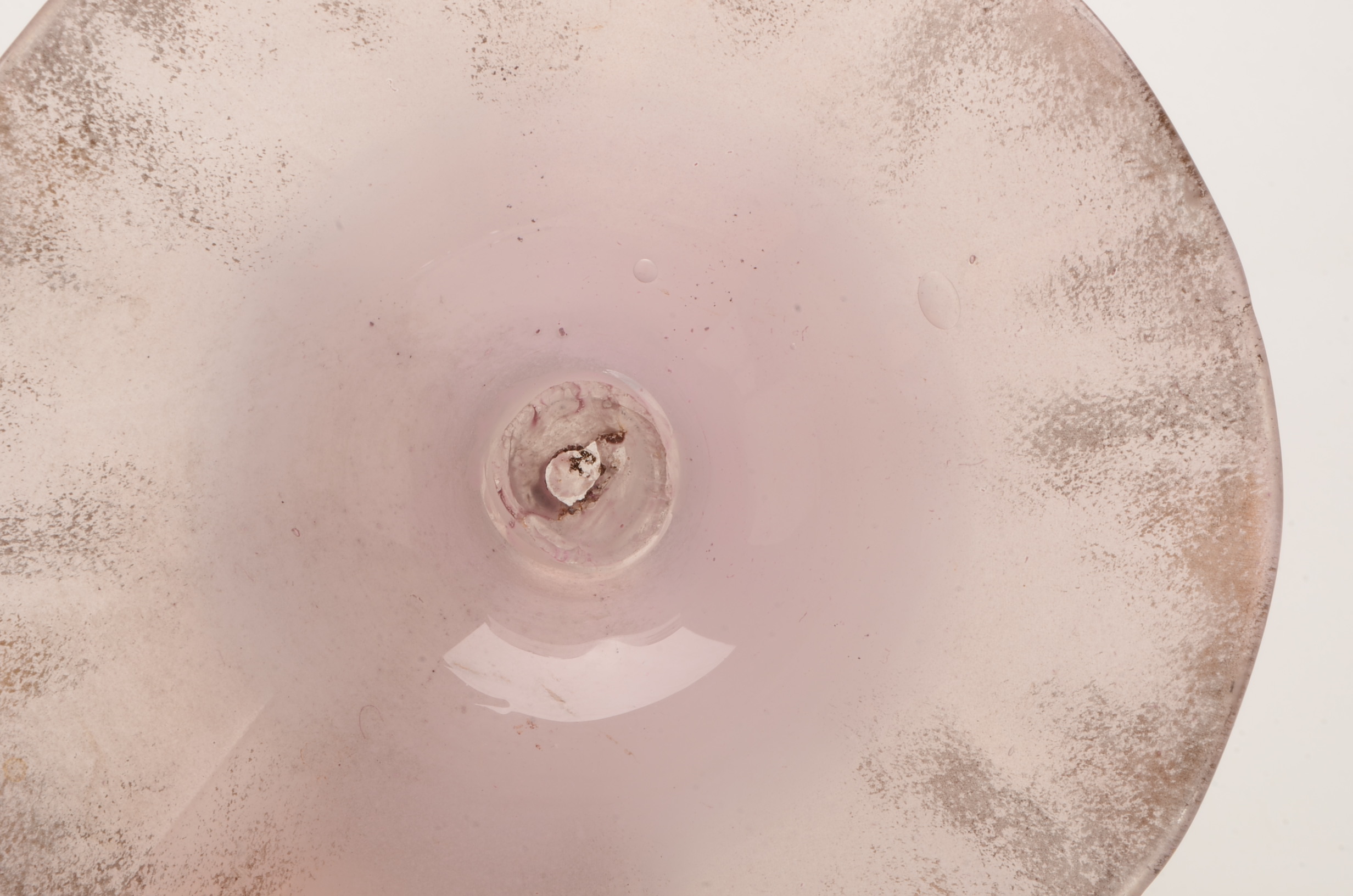 Hand Blown Ruffled Light Lilac Glass Vase