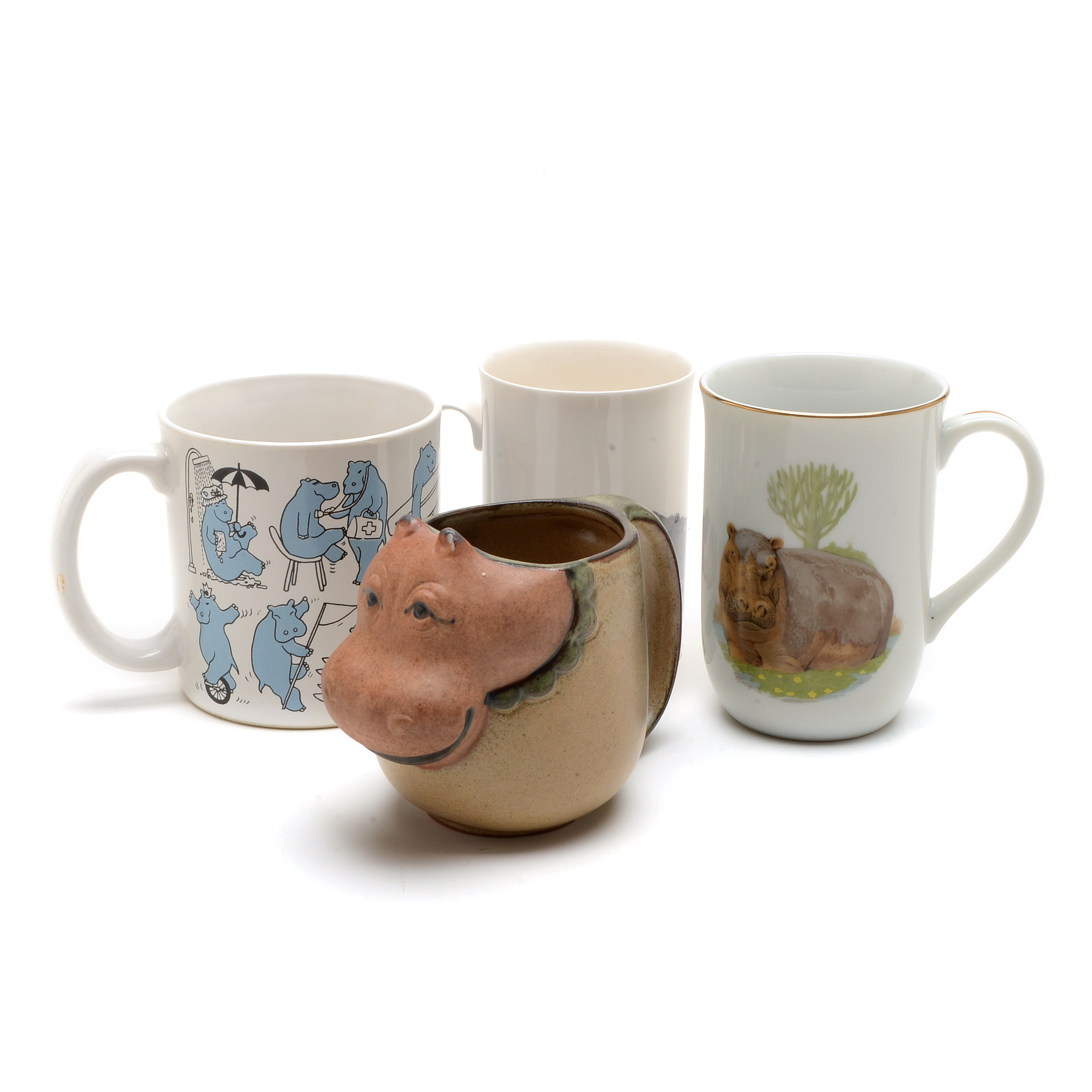 Assorted Hippopotamus Themed Mugs