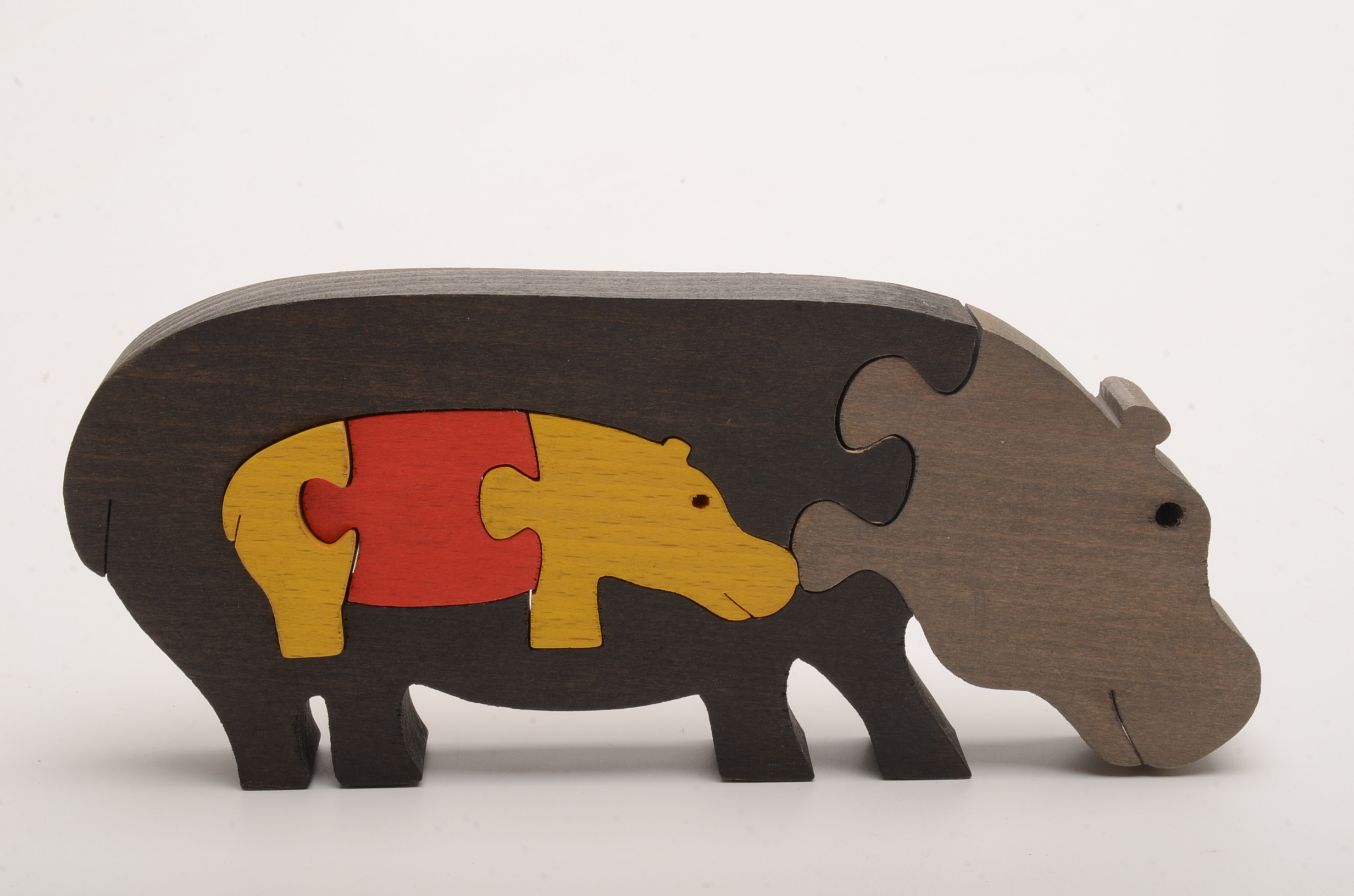 Assorted Wood Hippopotamus Figurines, Including Kay Bojesen