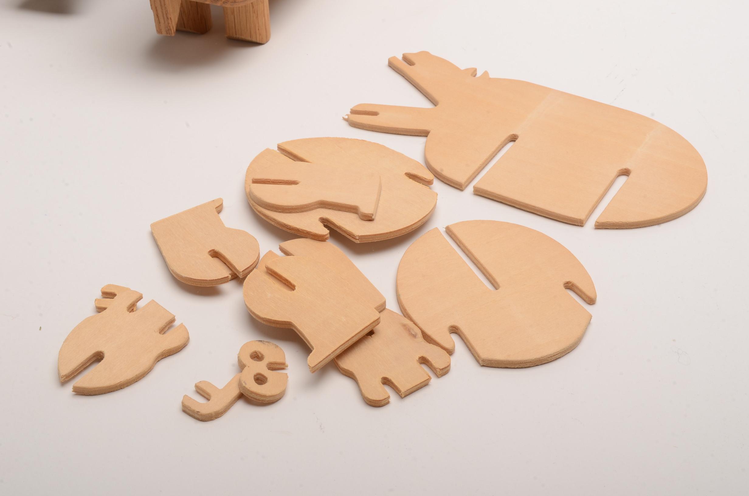 Assorted Wood Hippopotamus Figurines, Including Kay Bojesen