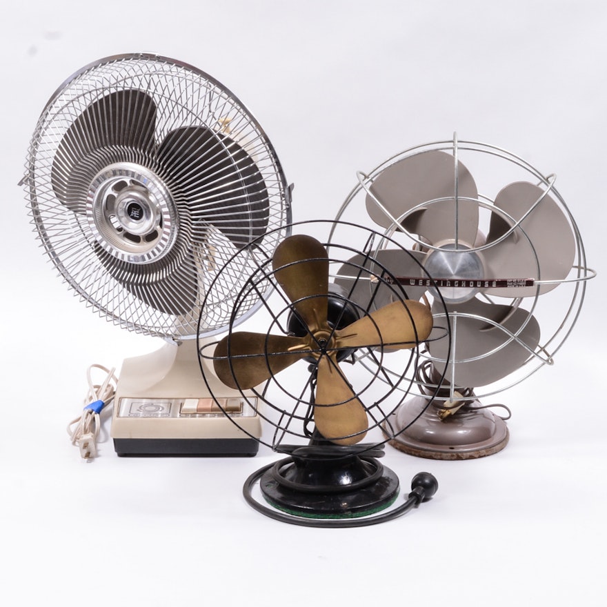 Vintage Metal Fans Including Westinghouse