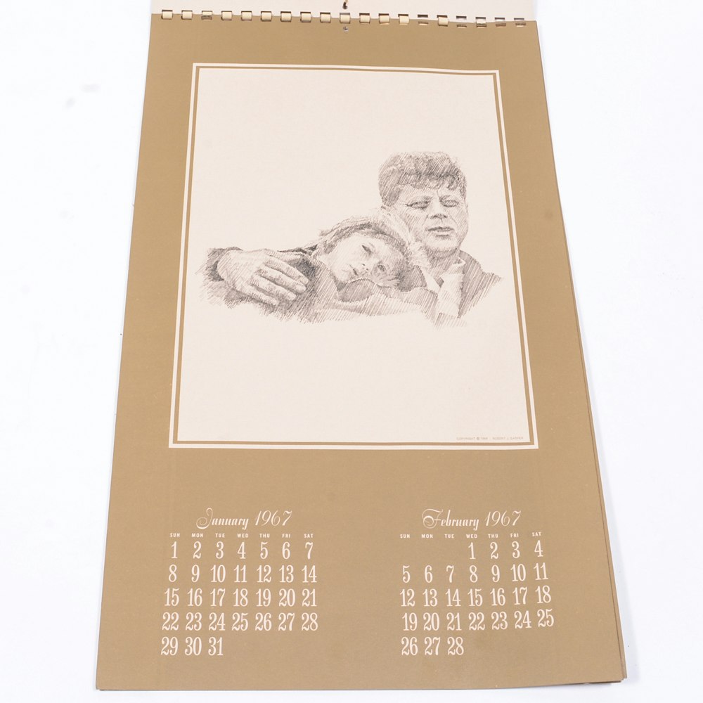 1967 John F. Kennedy Calendar Including Robert J. Gasper Prints EBTH