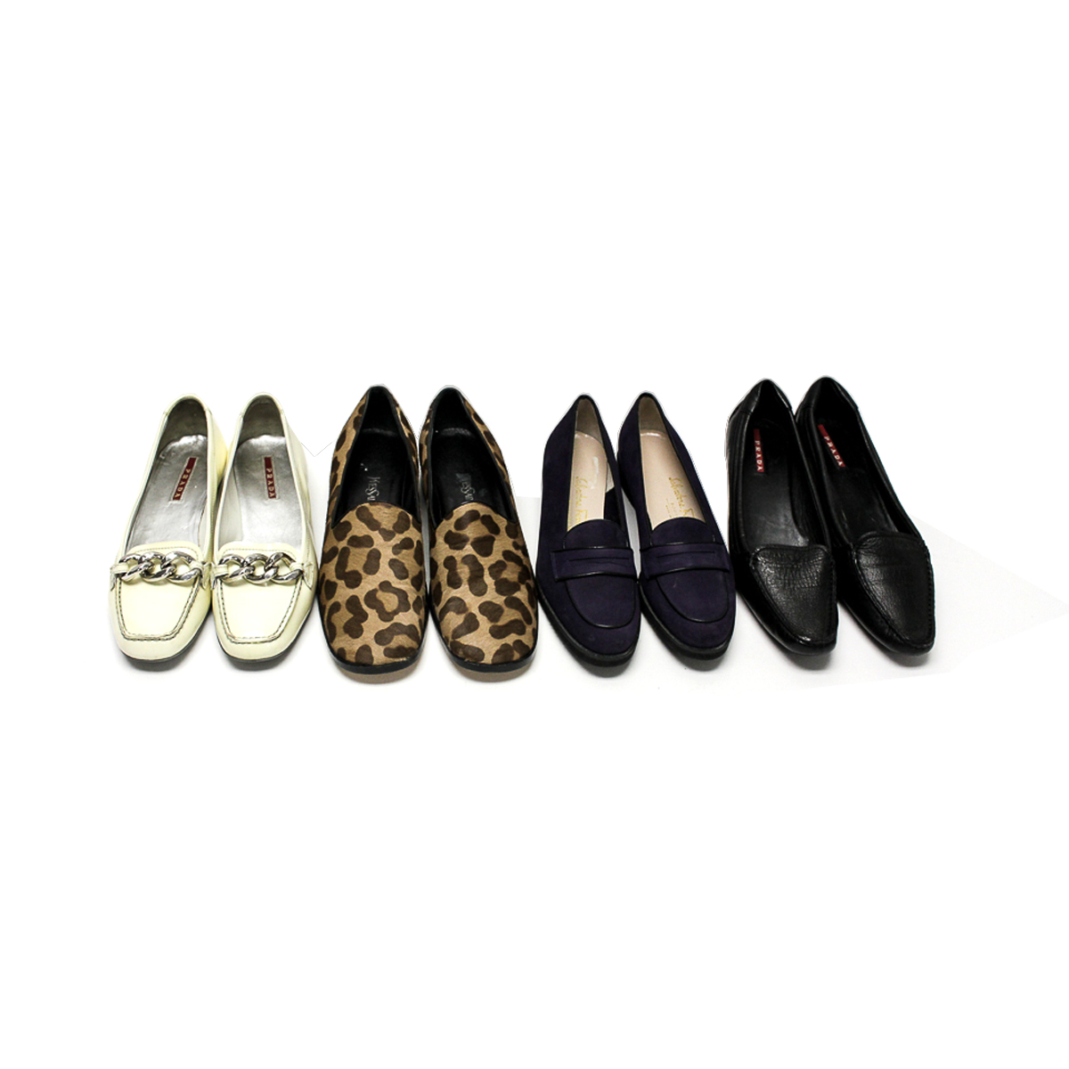 Women's Prada, Yves Saint Laurent and Salvatore Ferragamo Loafers