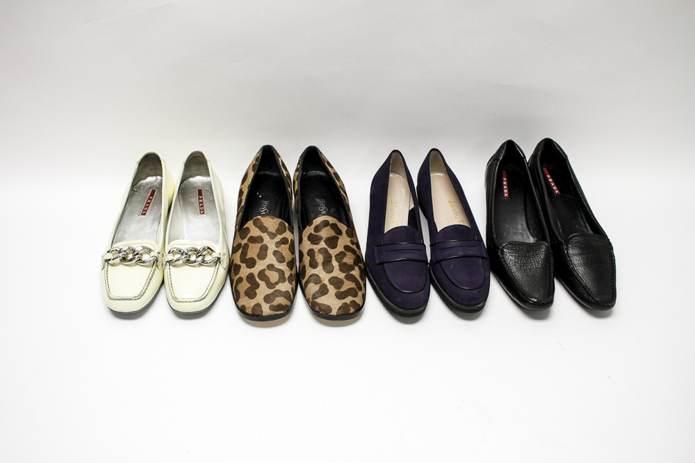 Women's Prada, Yves Saint Laurent and Salvatore Ferragamo Loafers