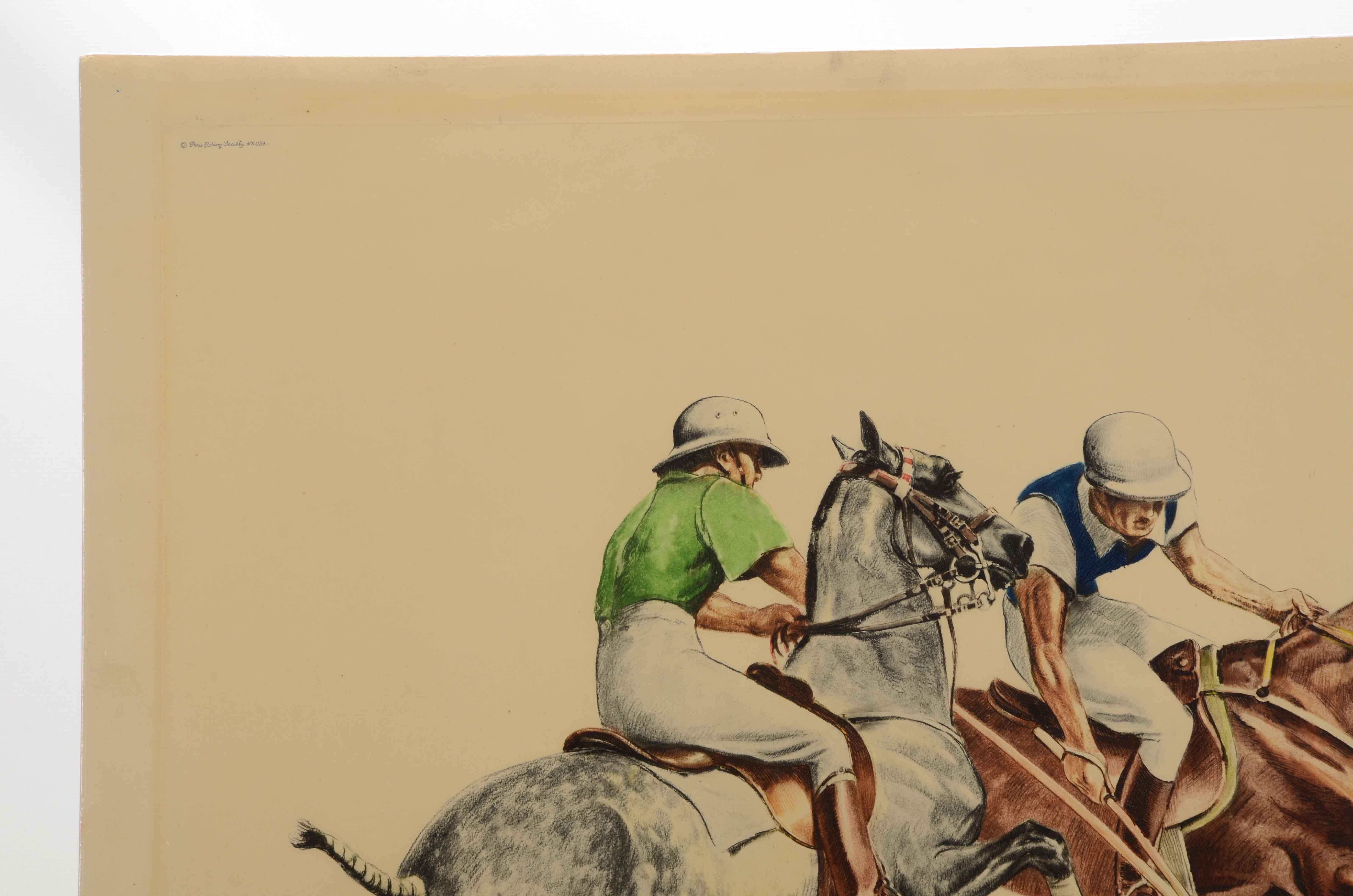 Louis Claude Signed Original Etching "Polo"