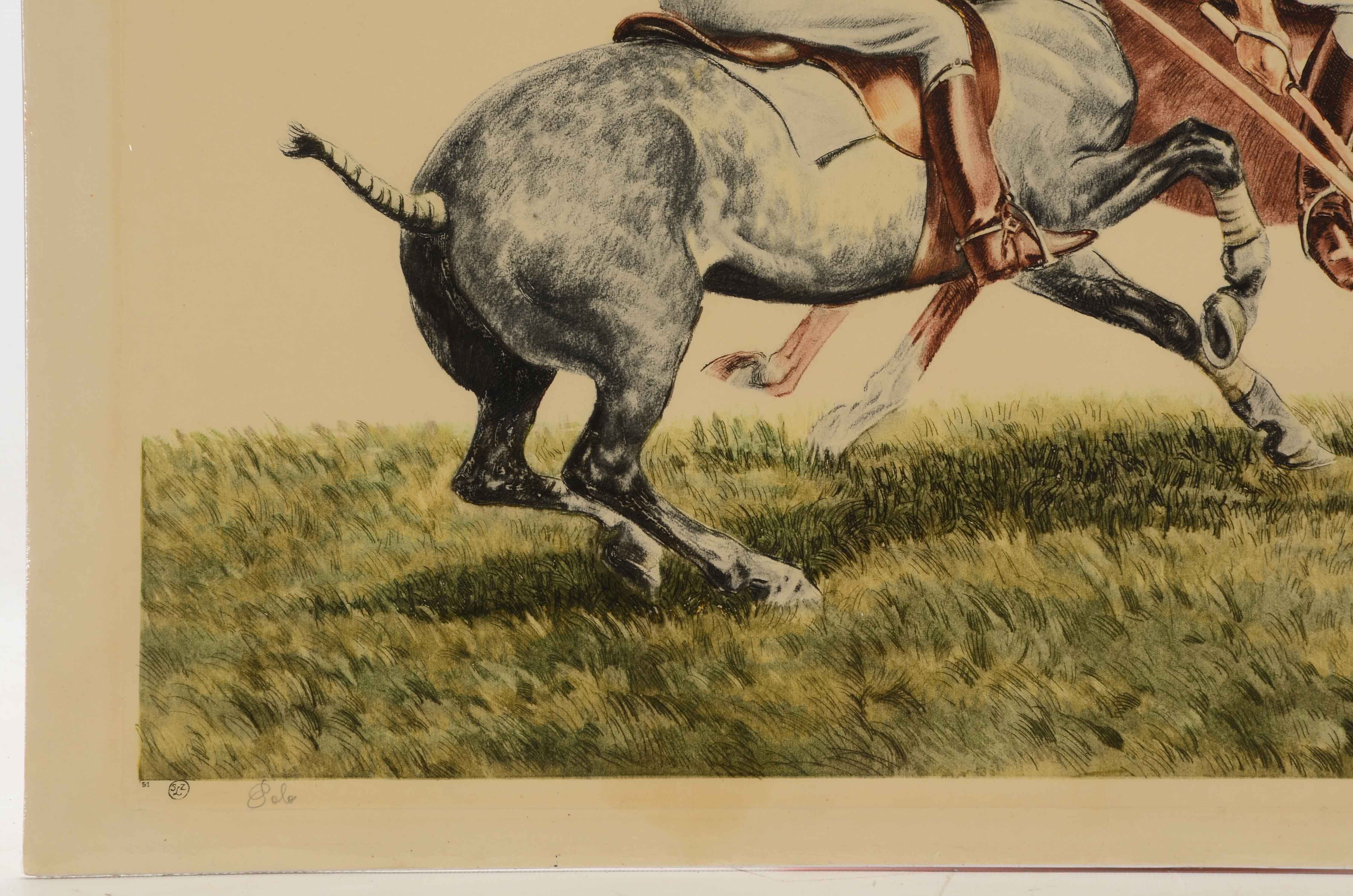 Louis Claude Signed Original Etching "Polo"