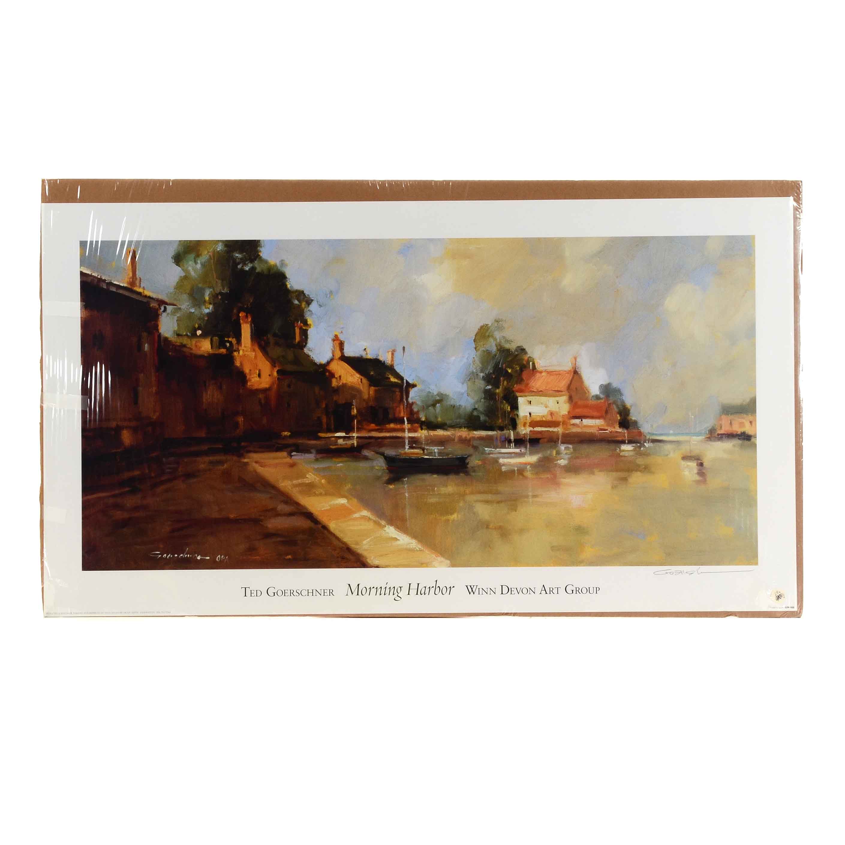 Ted Goerschner Signed Offset Lithograph after "Morning Harbor"