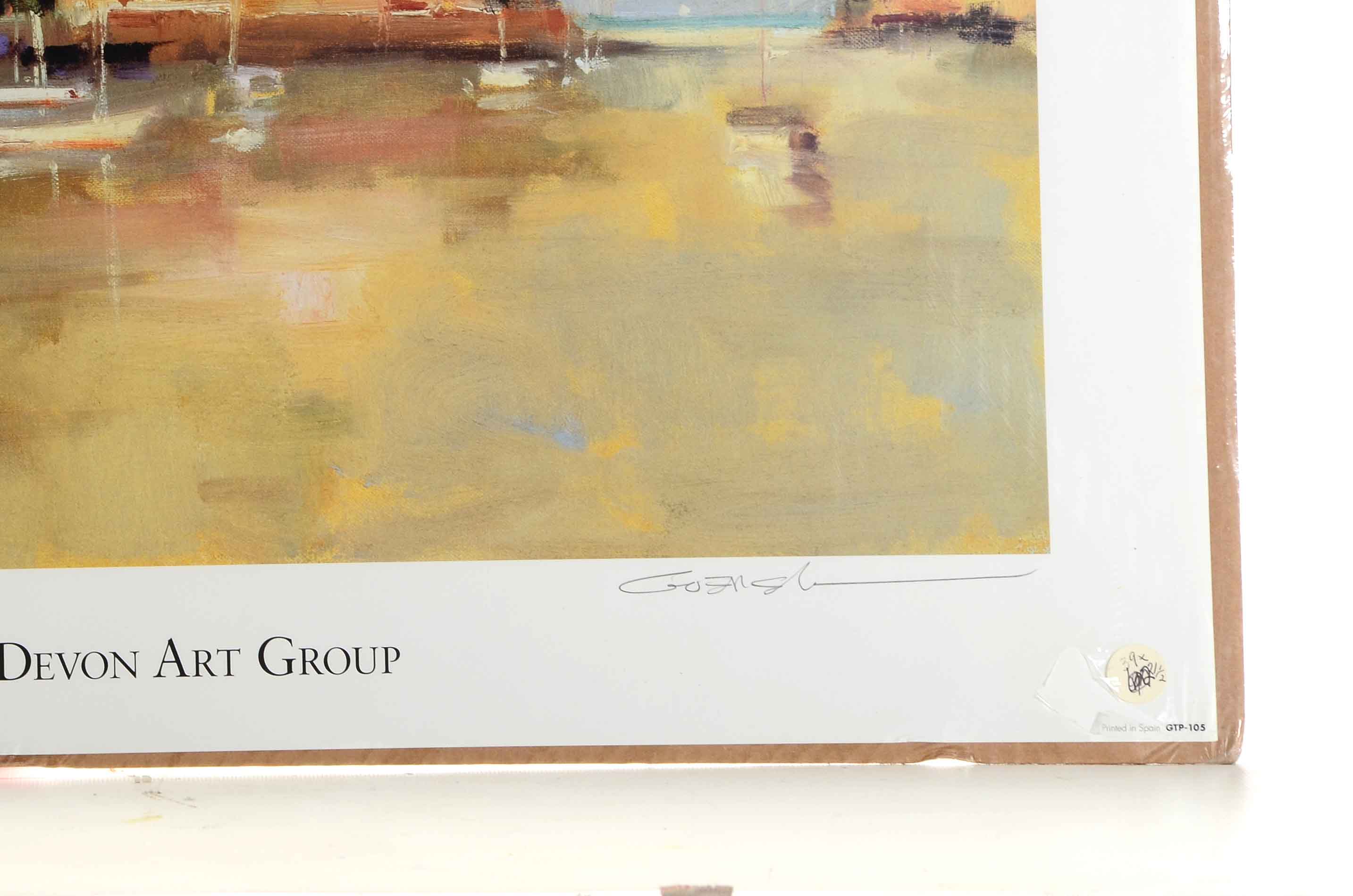 Ted Goerschner Signed Offset Lithograph after "Morning Harbor"