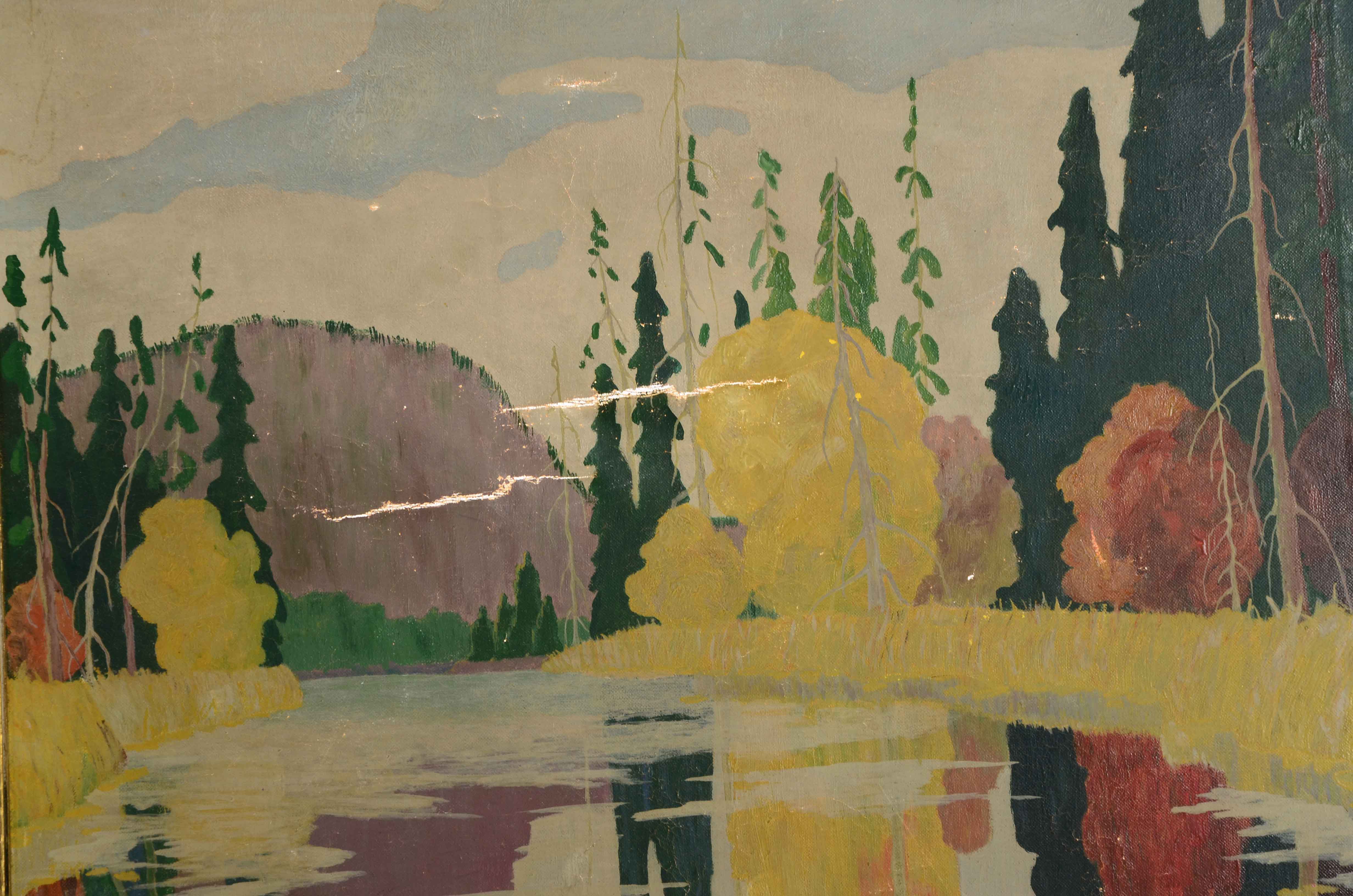 Pair of F.W. Humphner Original 1932 Oil Landscapes on Canvas