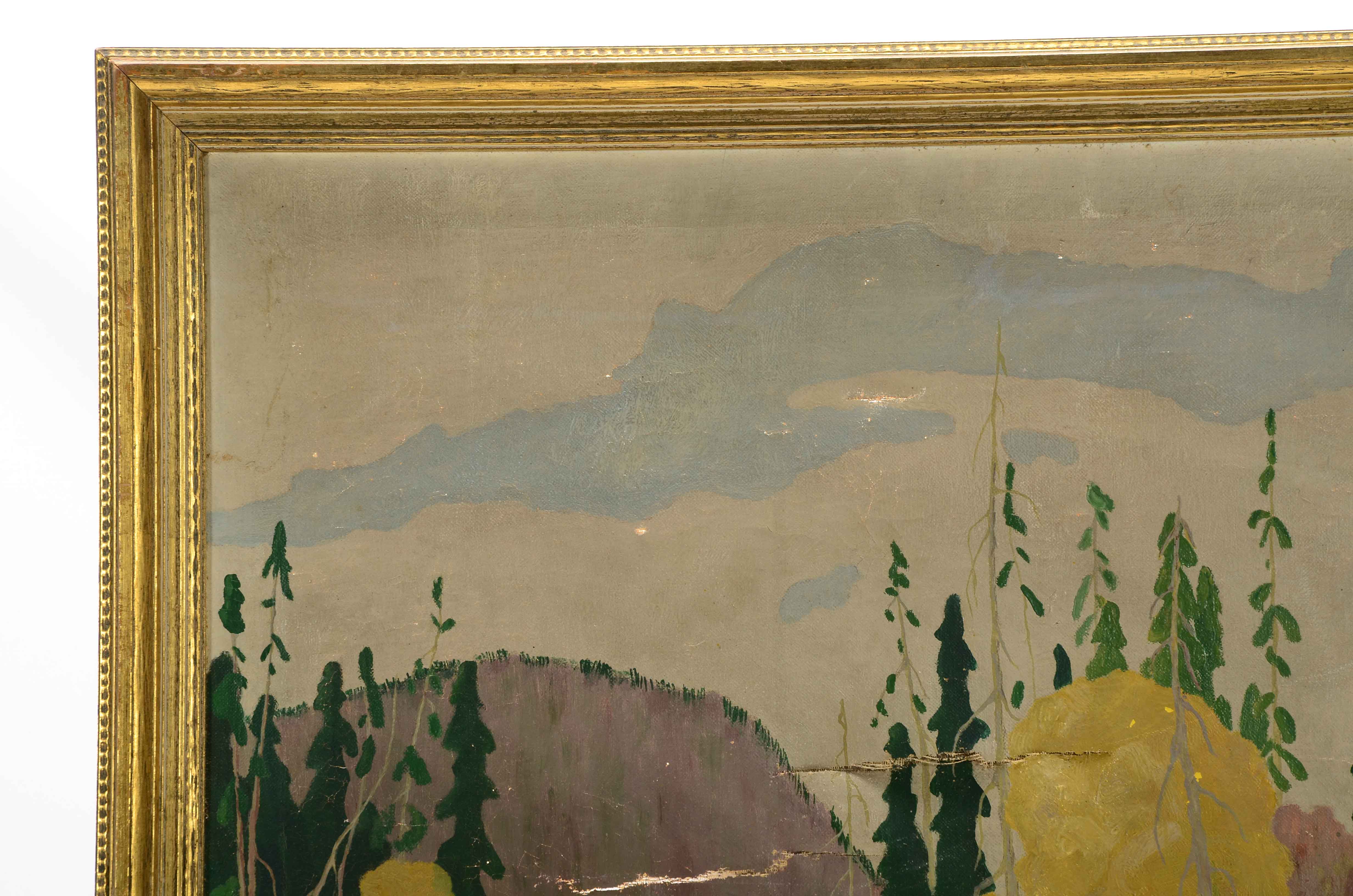 Pair of F.W. Humphner Original 1932 Oil Landscapes on Canvas