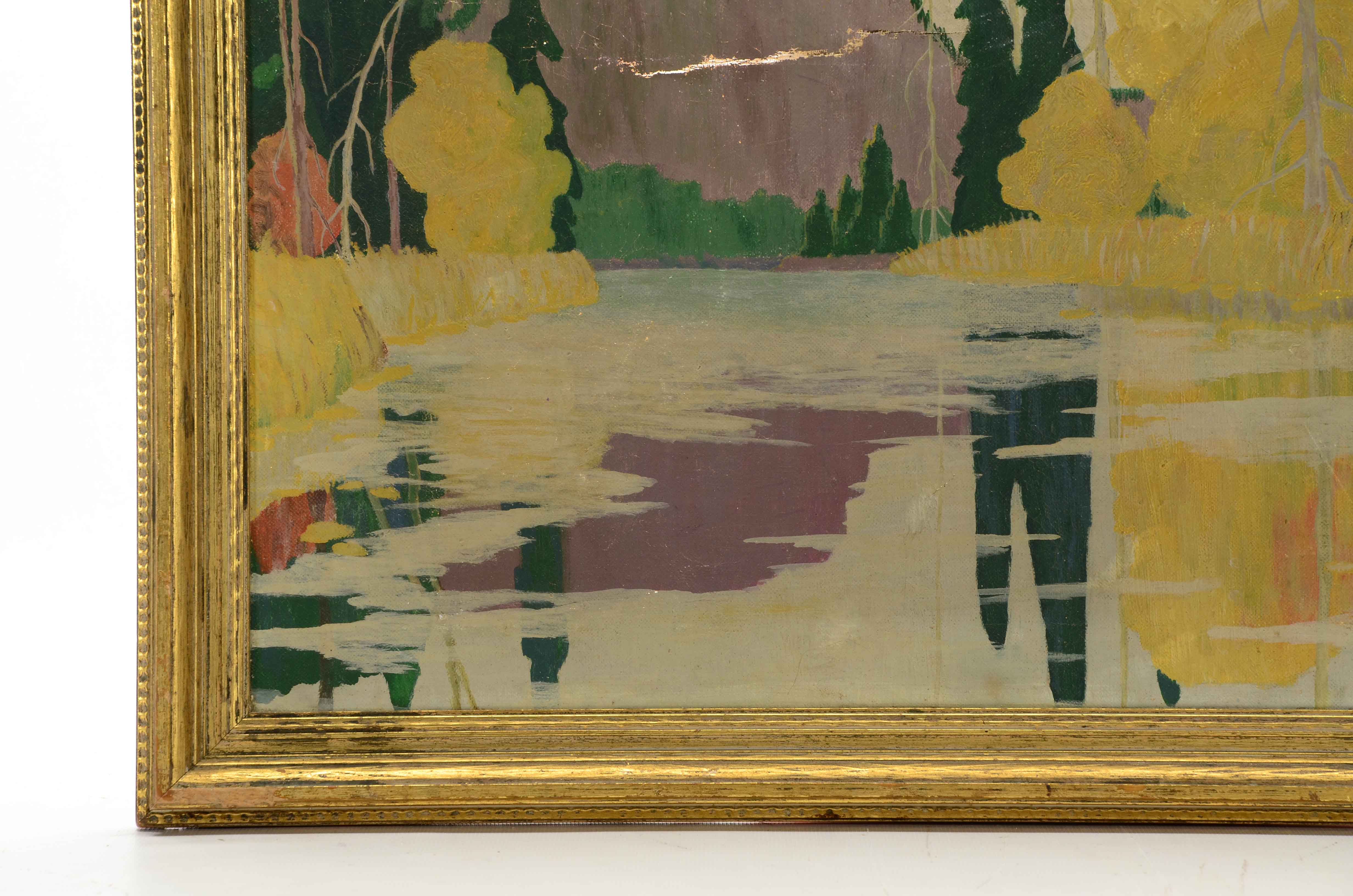 Pair of F.W. Humphner Original 1932 Oil Landscapes on Canvas