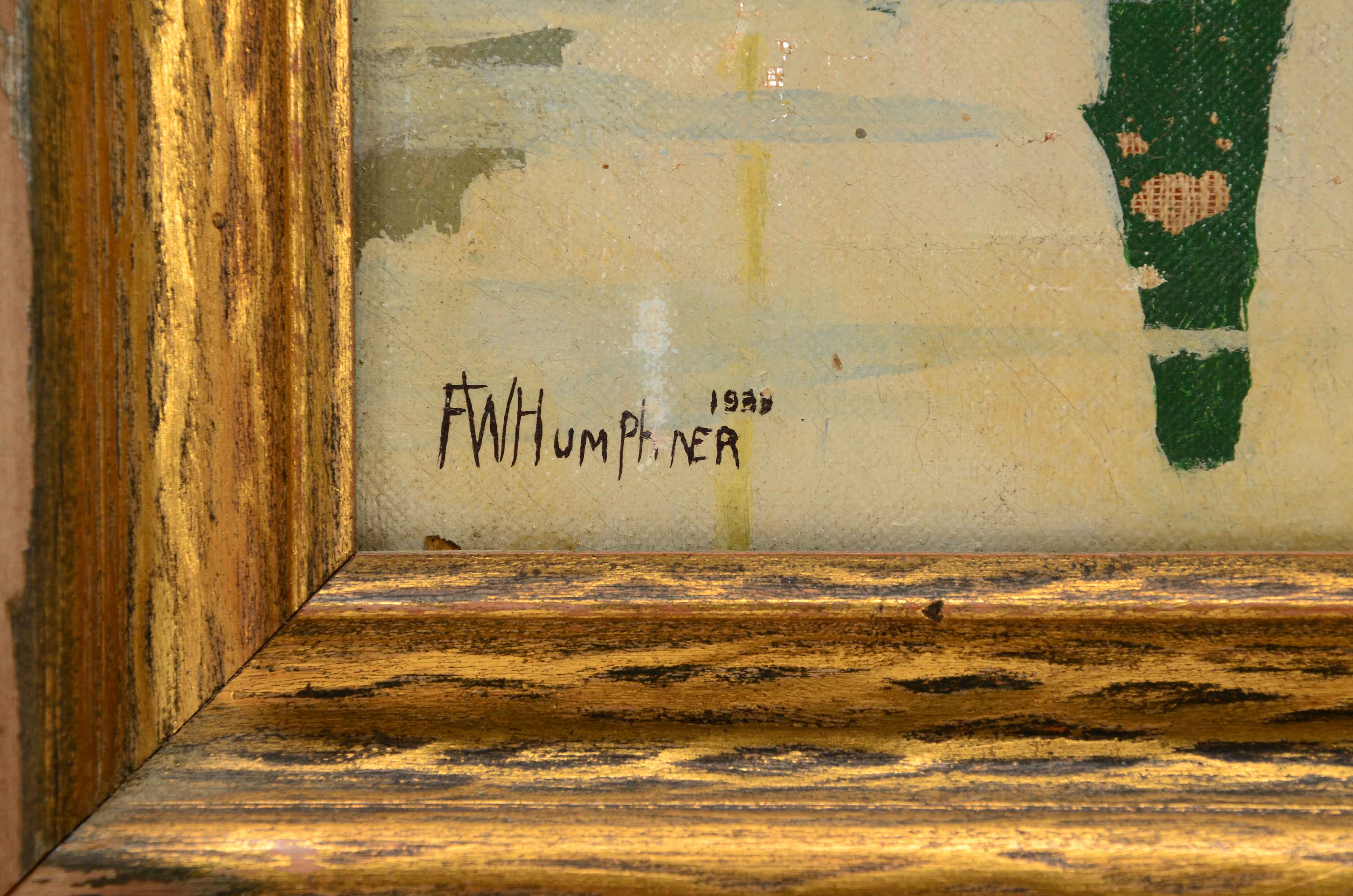 Pair of F.W. Humphner Original 1932 Oil Landscapes on Canvas