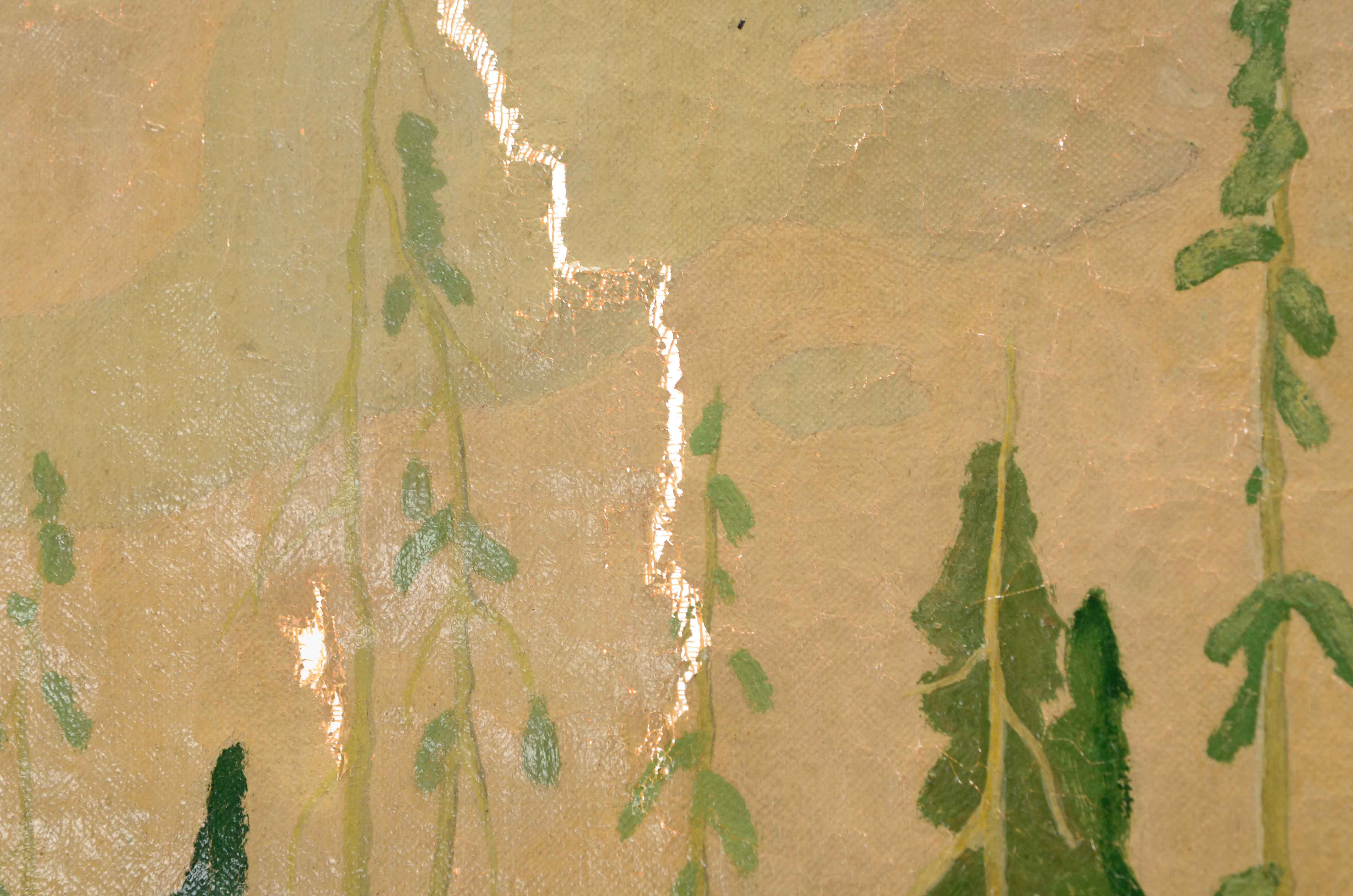 Pair of F.W. Humphner Original 1932 Oil Landscapes on Canvas