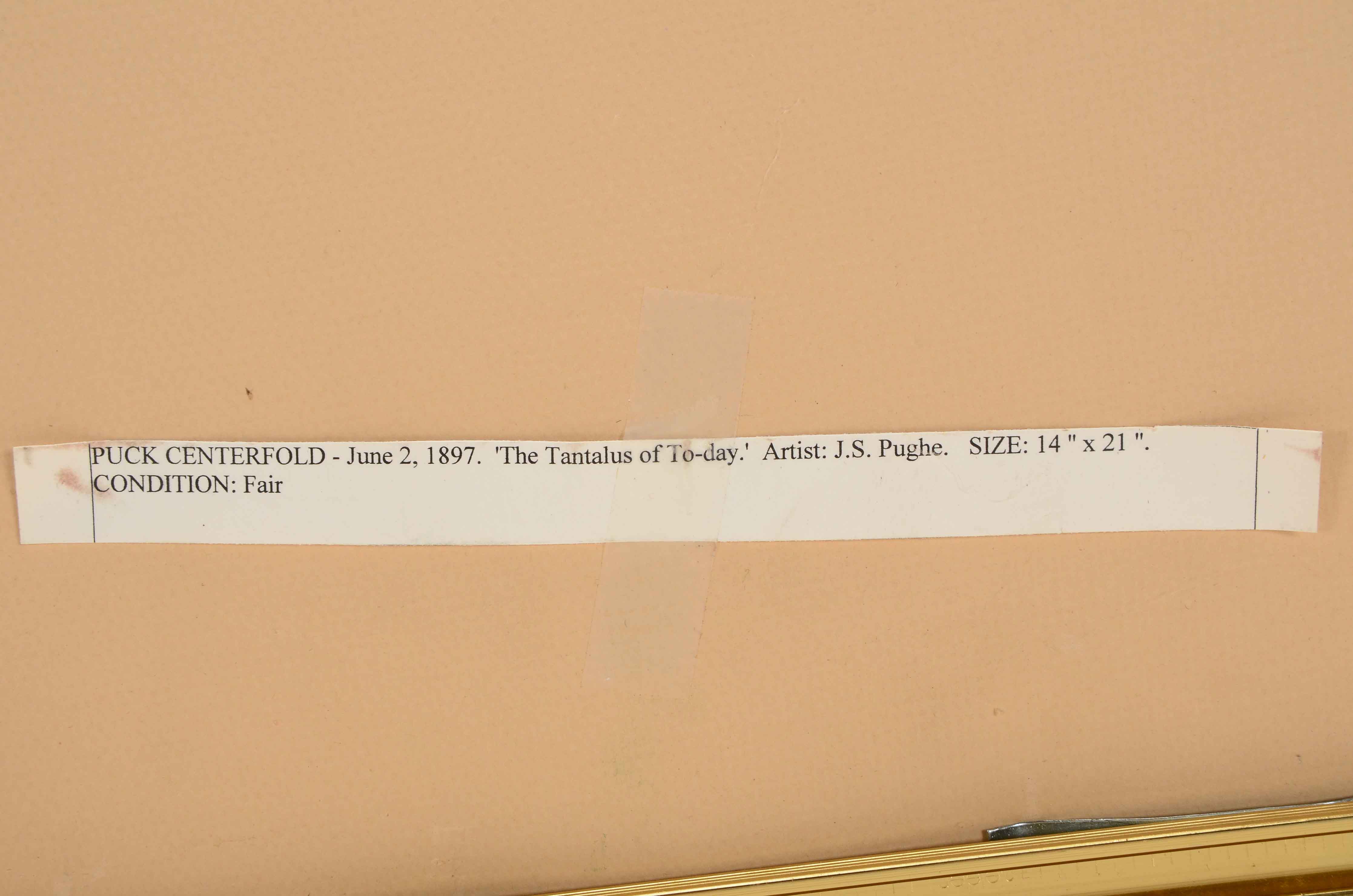 J.S. Pughe Puck Magazine Chromolithograph "A Tantalus of Today"