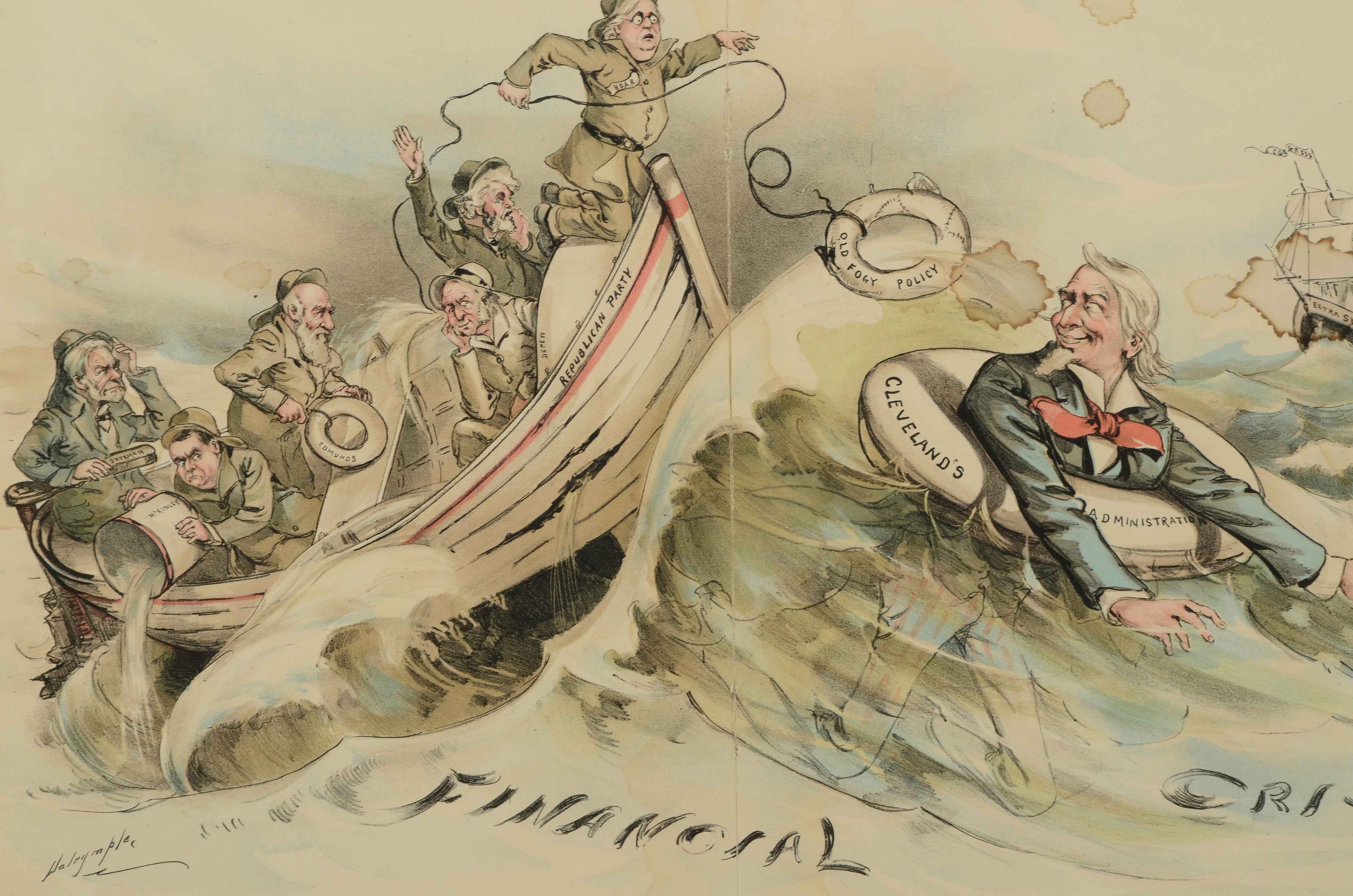 L. Dalrymple Puck Magazine Chromolithograph "A Funny Lot of Life-Savers"