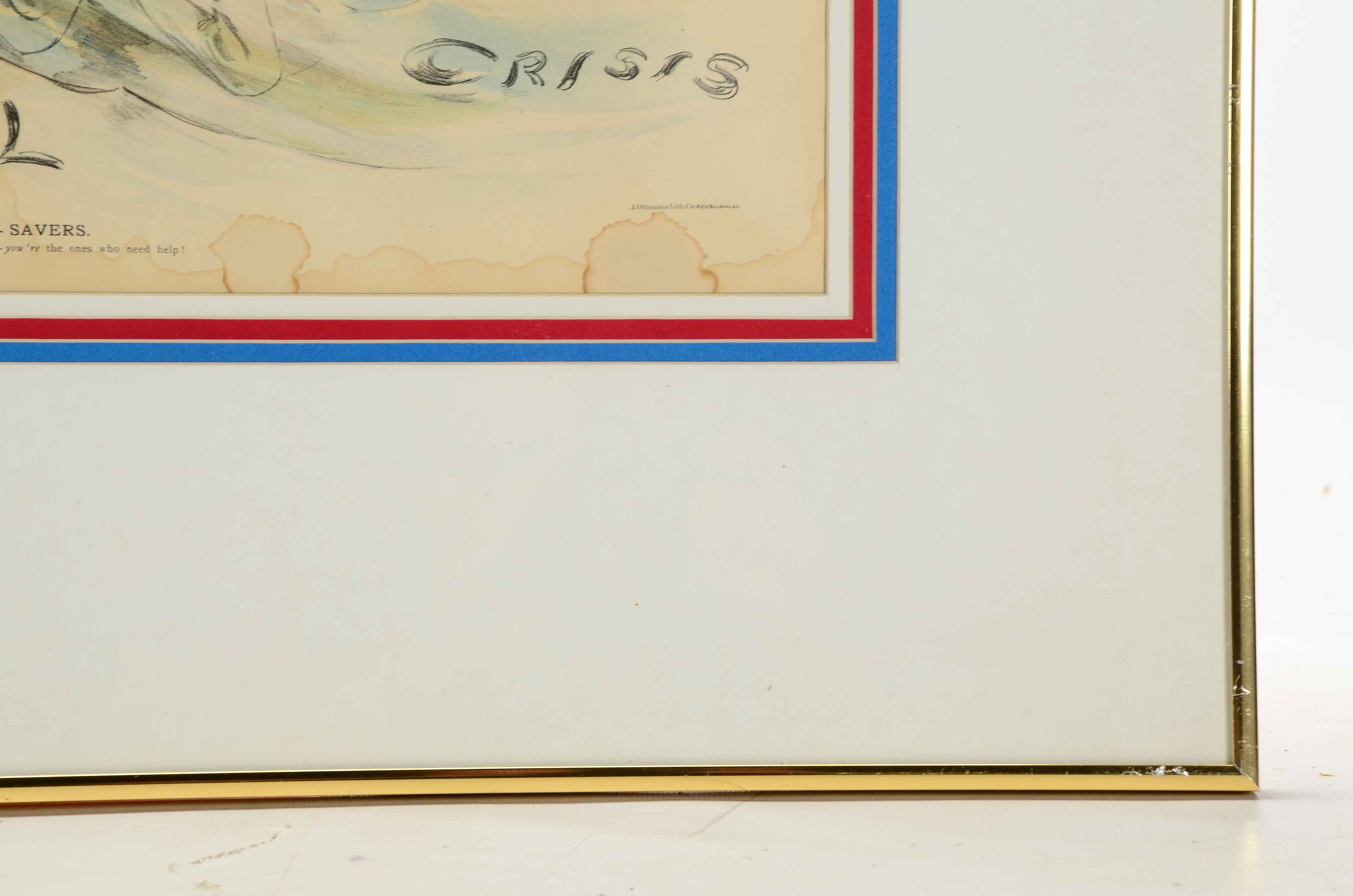 L. Dalrymple Puck Magazine Chromolithograph "A Funny Lot of Life-Savers"