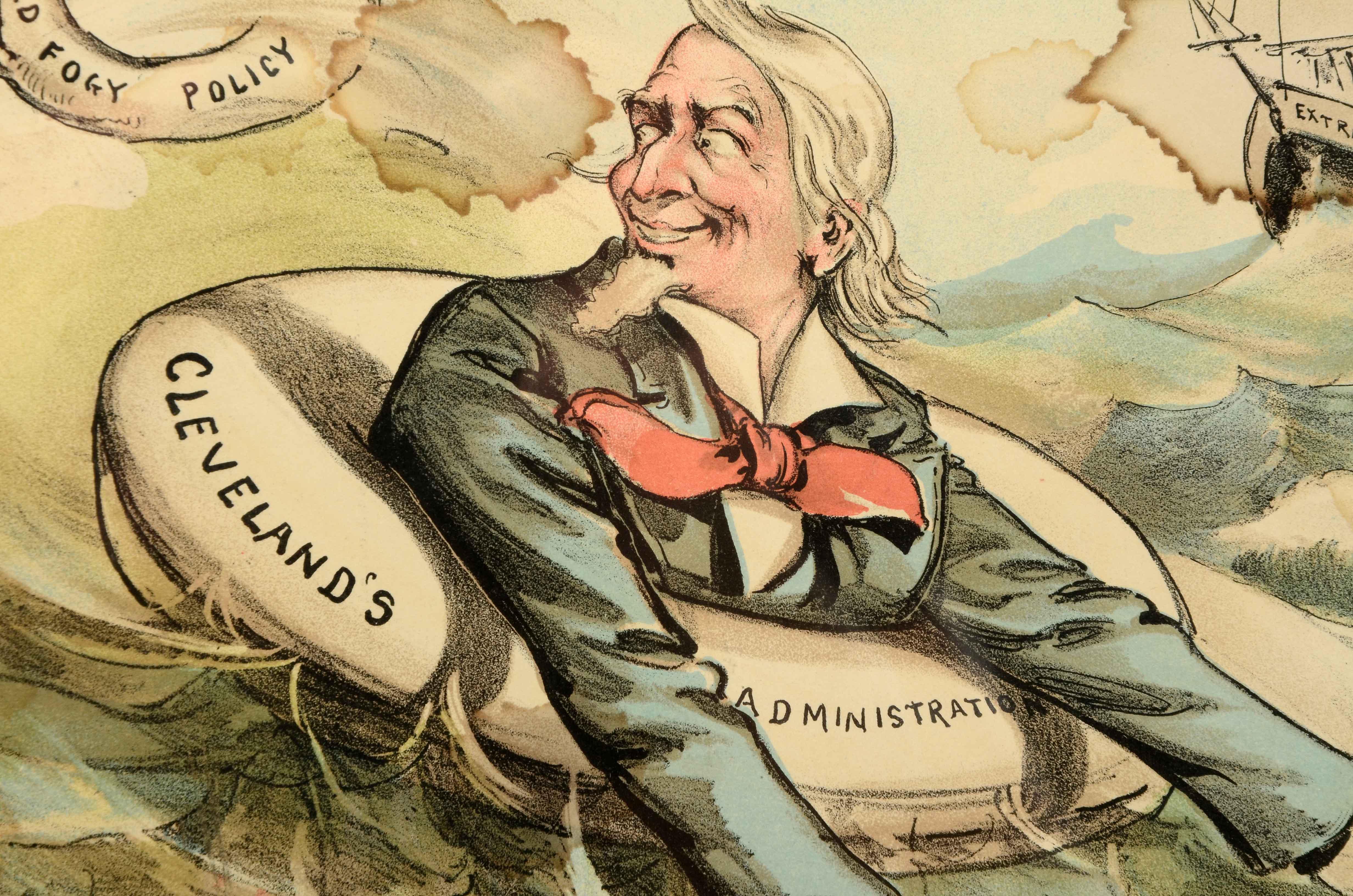 L. Dalrymple Puck Magazine Chromolithograph "A Funny Lot of Life-Savers"