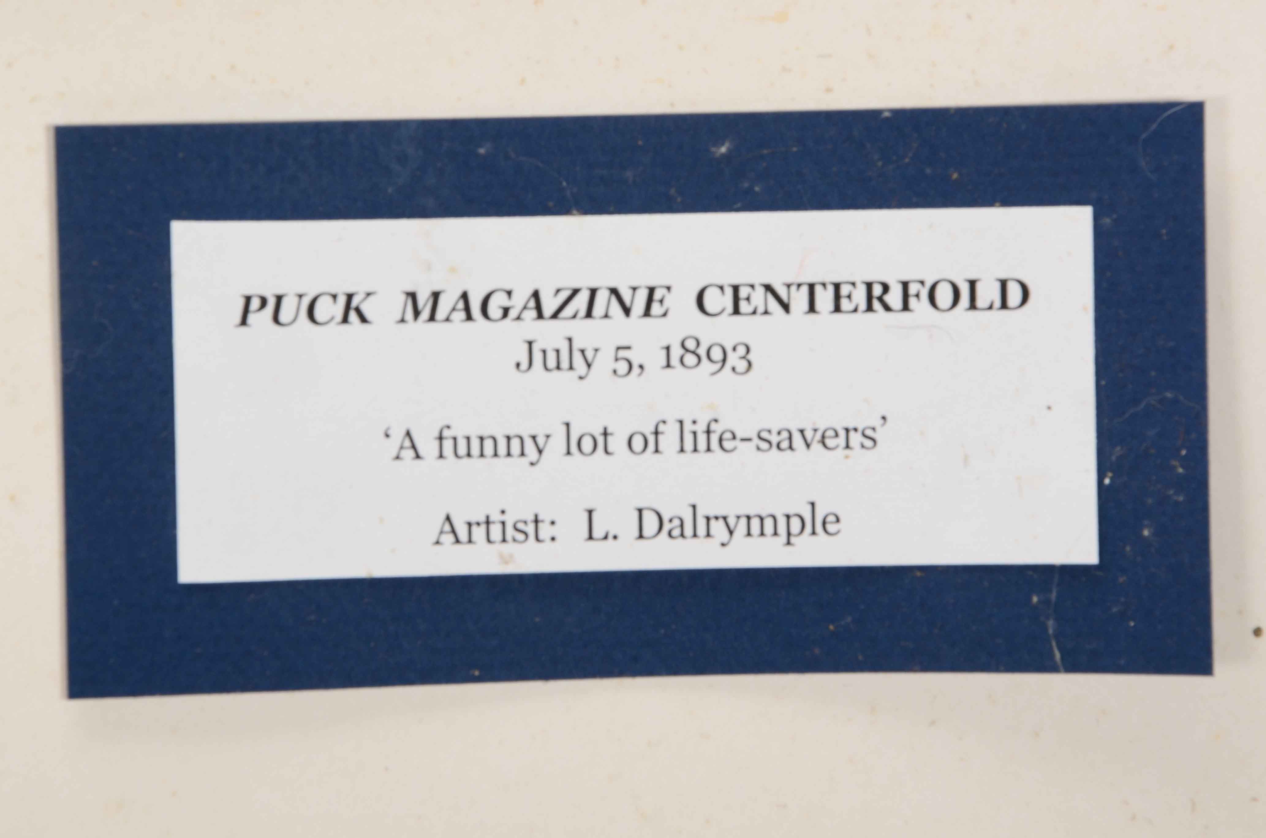 L. Dalrymple Puck Magazine Chromolithograph "A Funny Lot of Life-Savers"