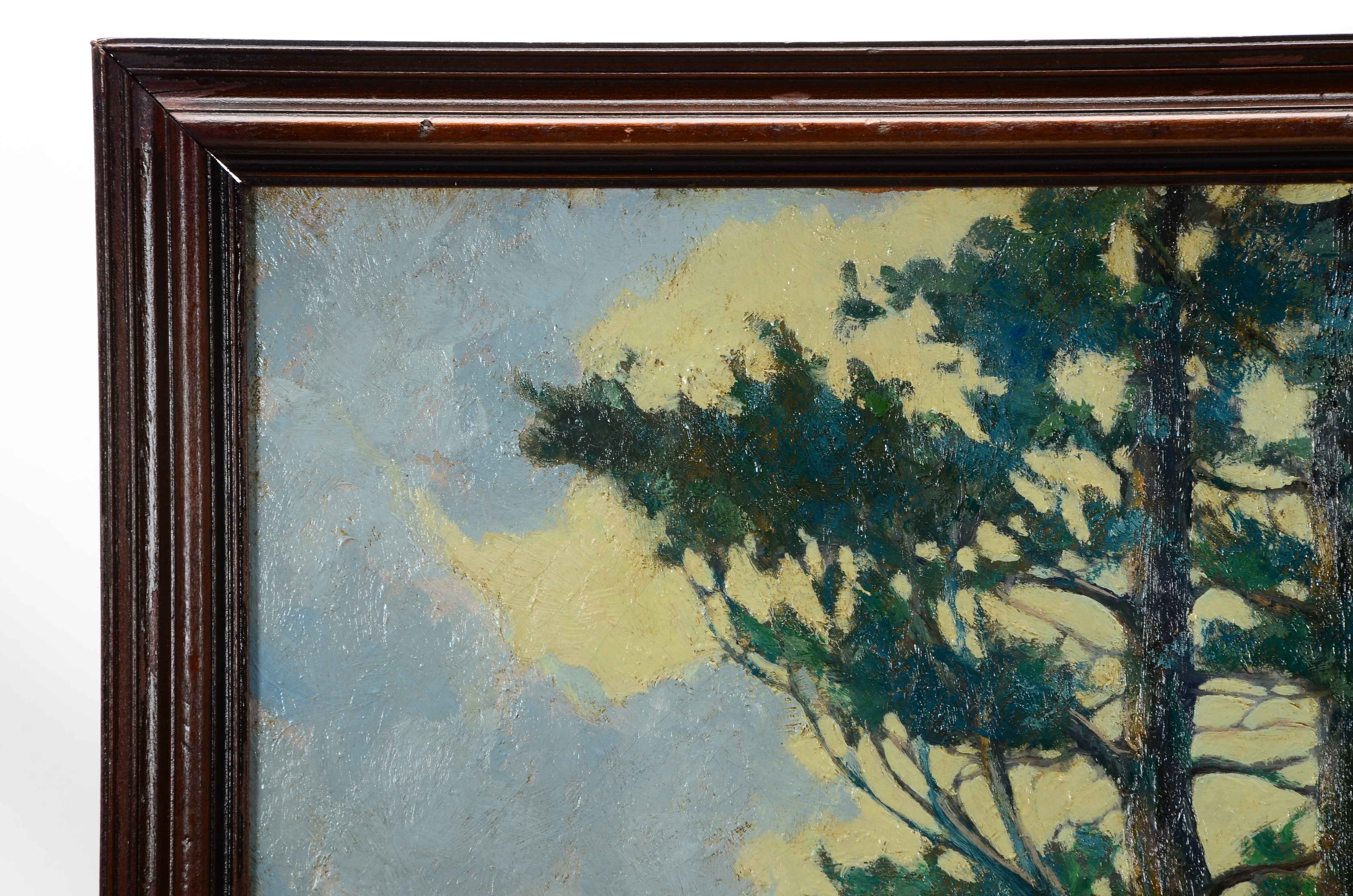 A.H. Beecher Oil Painting of a Landscape