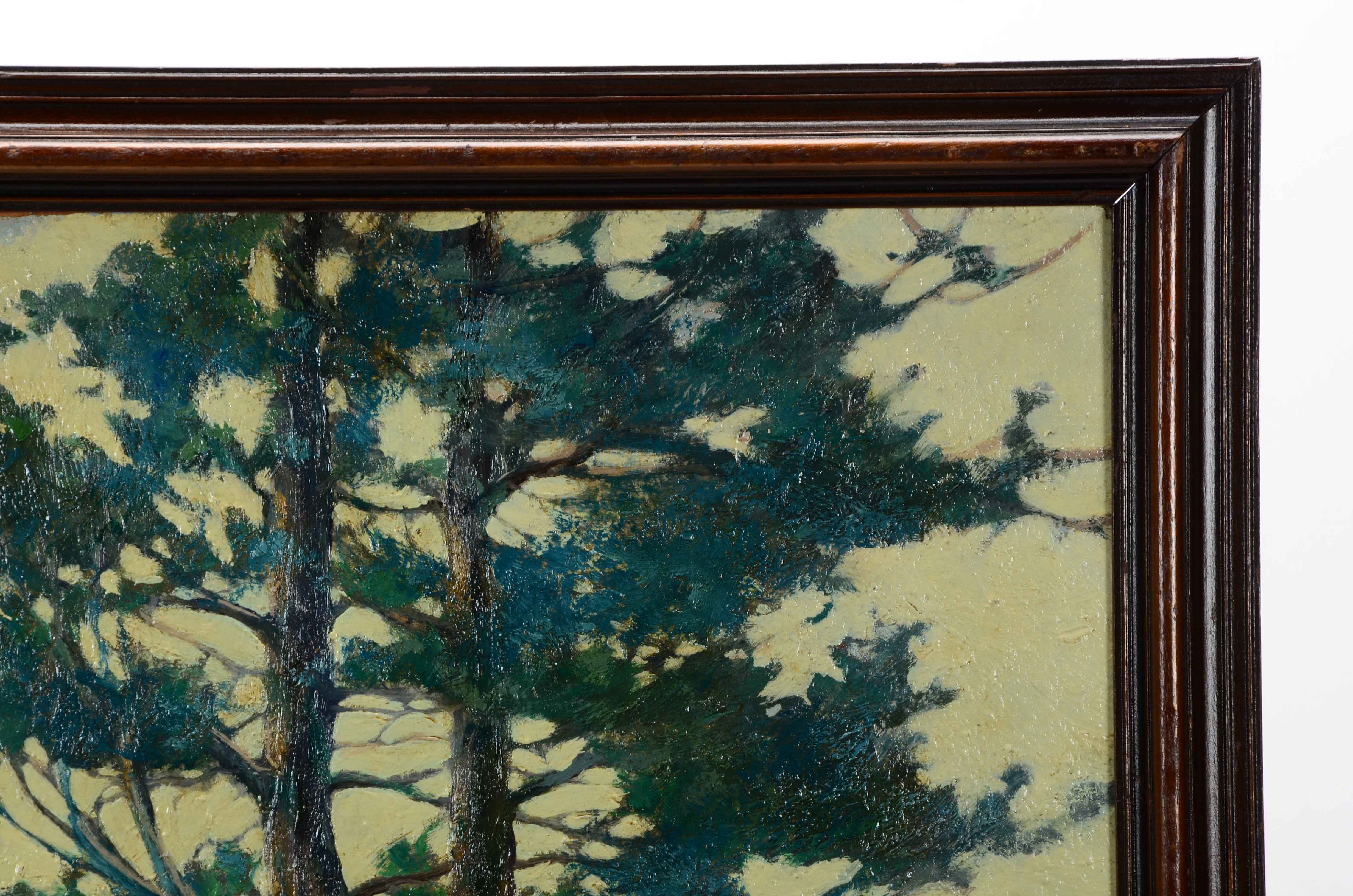 A.H. Beecher Oil Painting of a Landscape