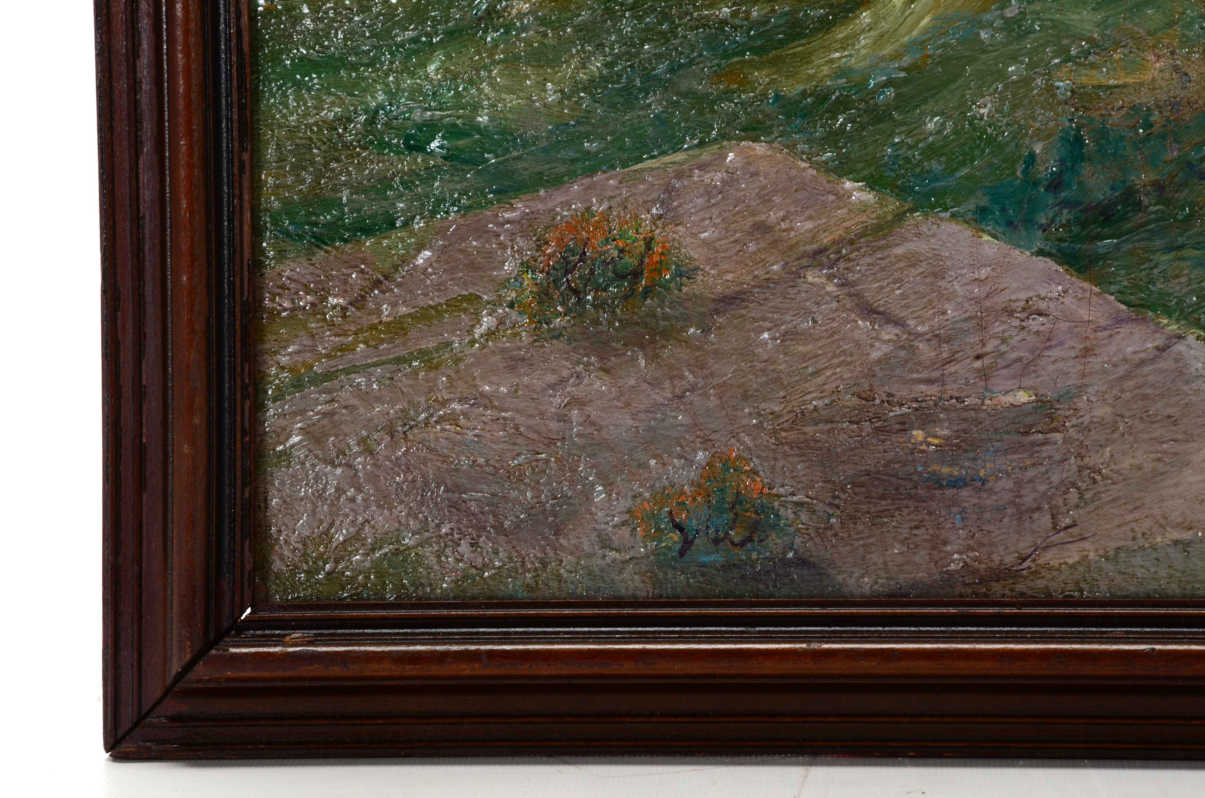 A.H. Beecher Oil Painting of a Landscape