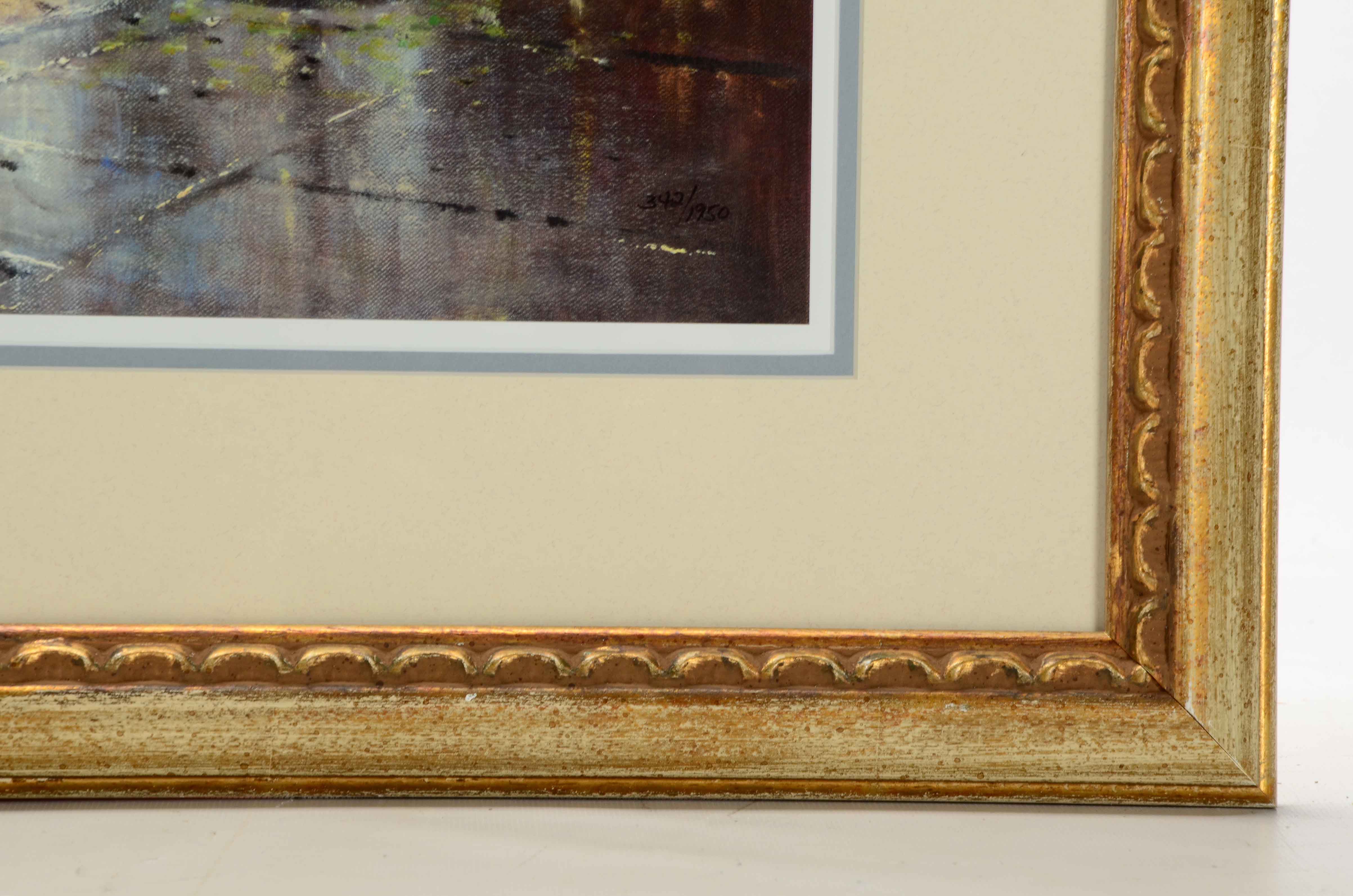 G. Harvey Limited Edition Offset Lithograph "Rainy Day on Central Park South"