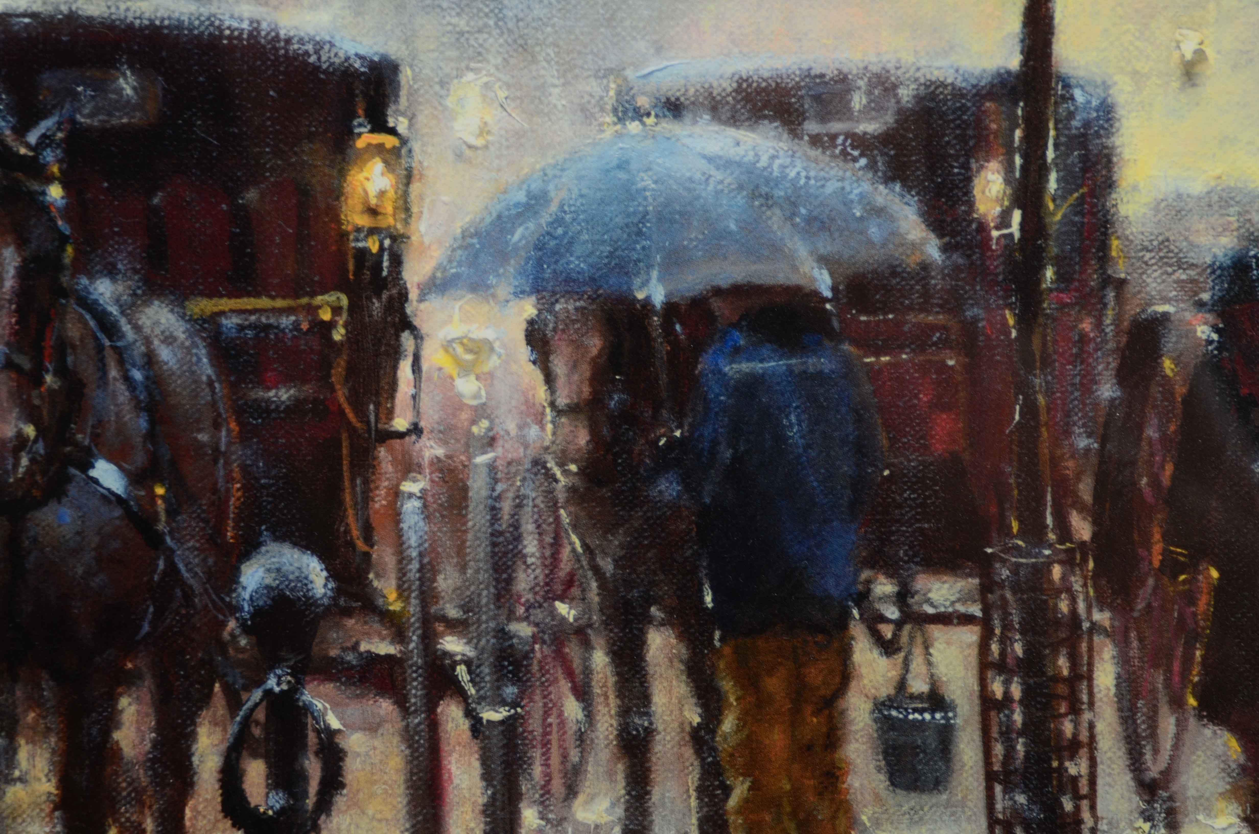 G. Harvey Limited Edition Offset Lithograph "Rainy Day on Central Park South"
