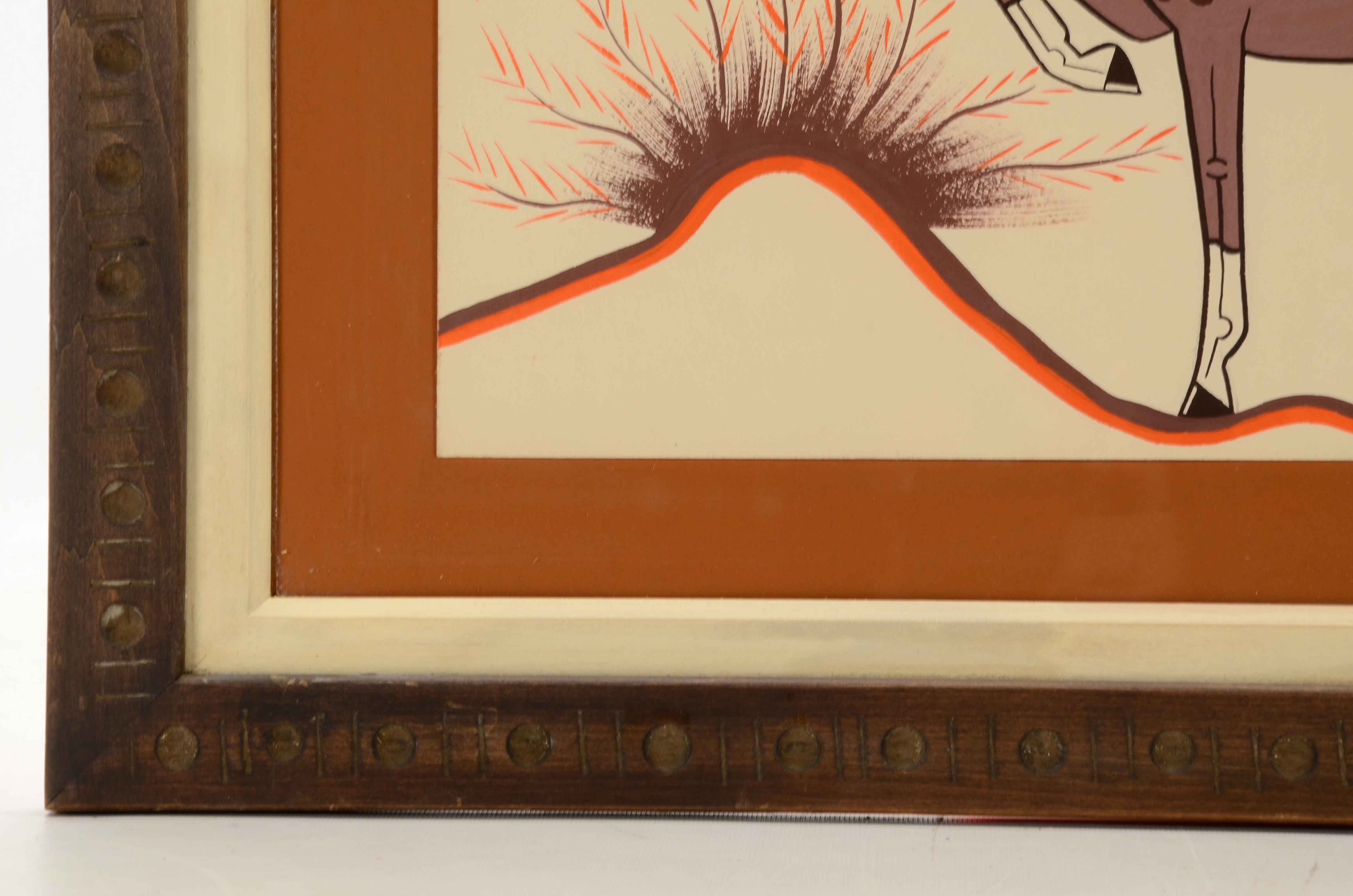 Ray Darby Original Gouache Painting "Hunting Horse"