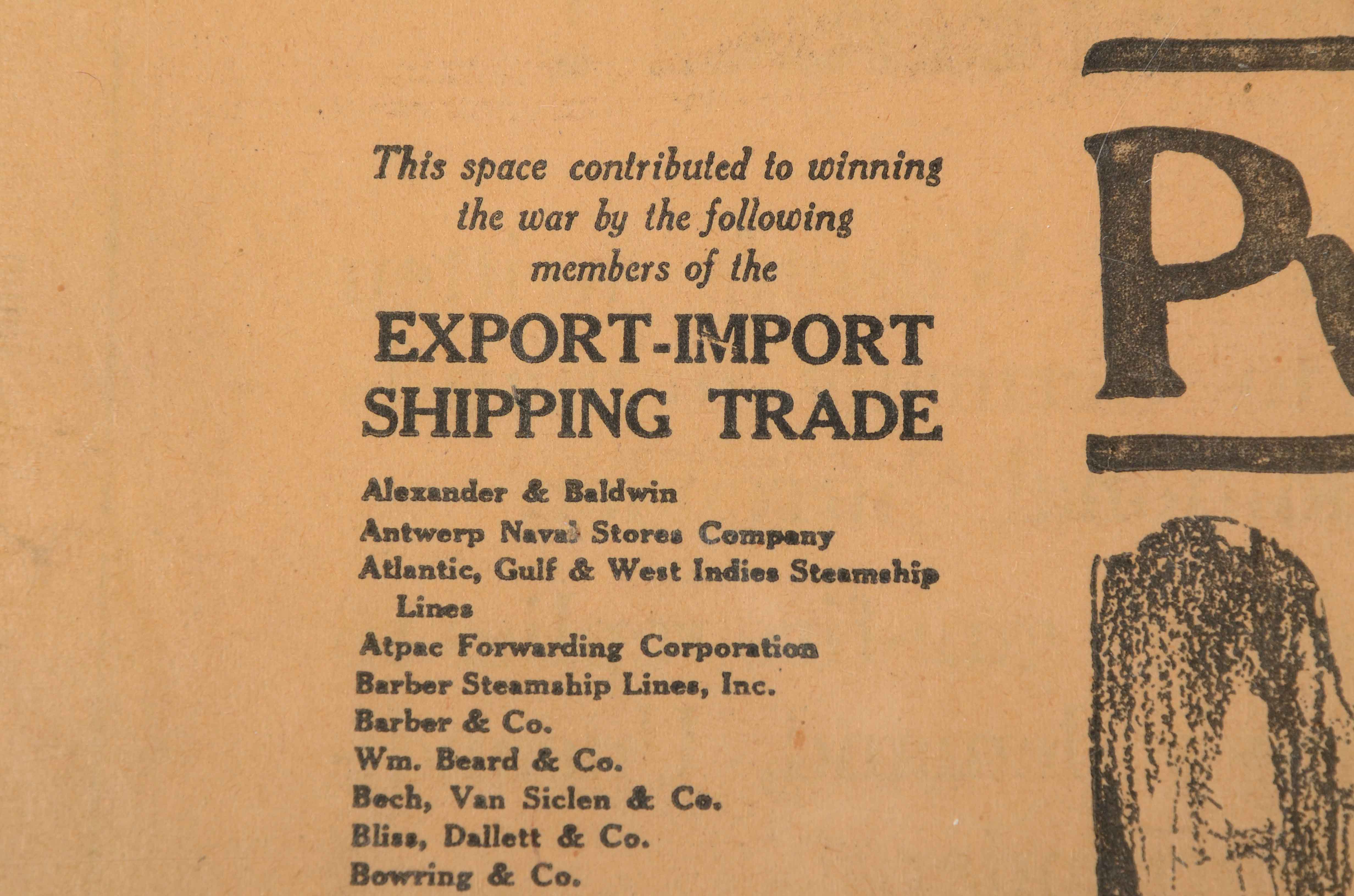 1918 "New York Times" Poster Supplement "Private Treptow's Pledge"