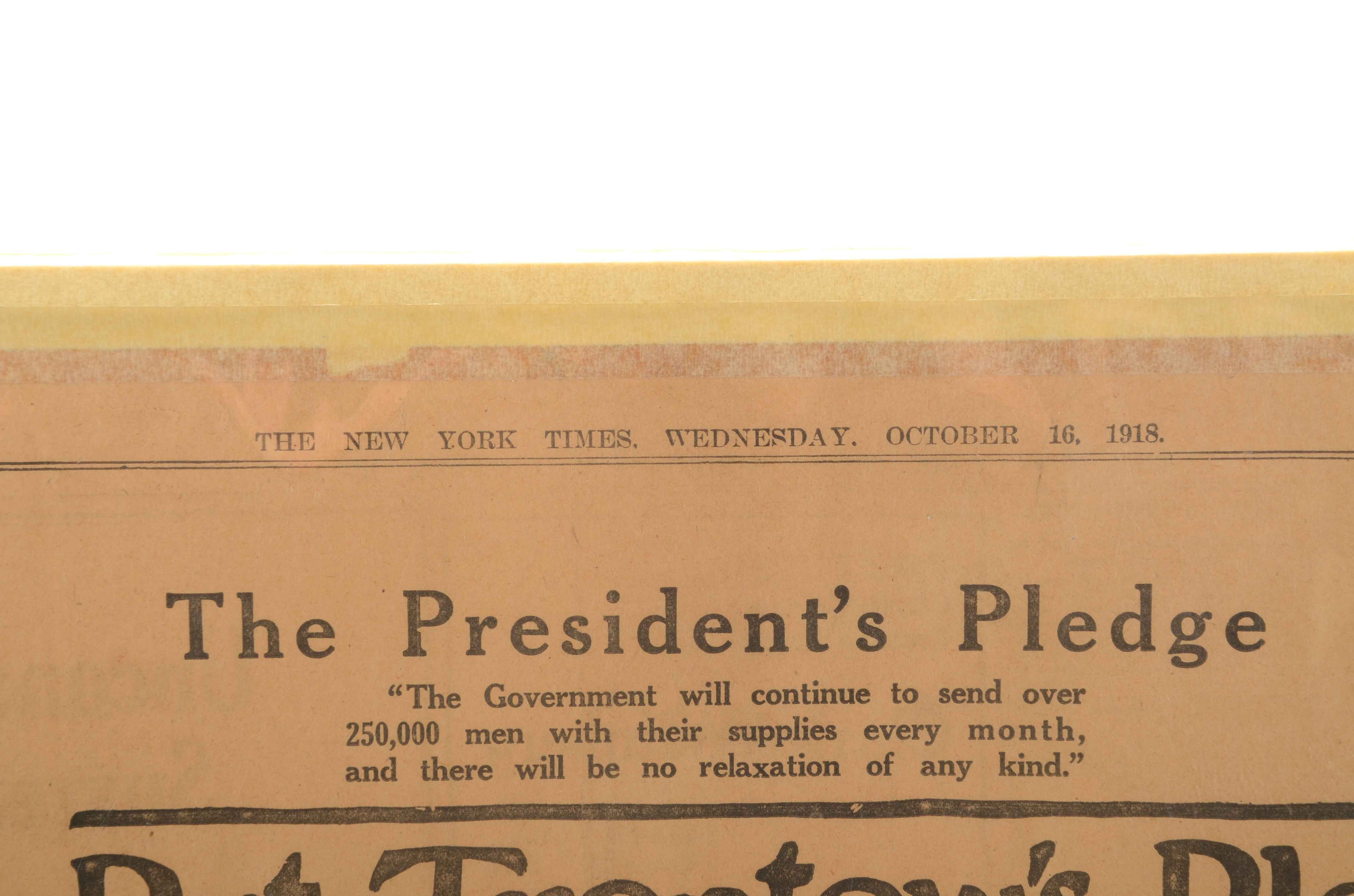 1918 "New York Times" Poster Supplement "Private Treptow's Pledge"