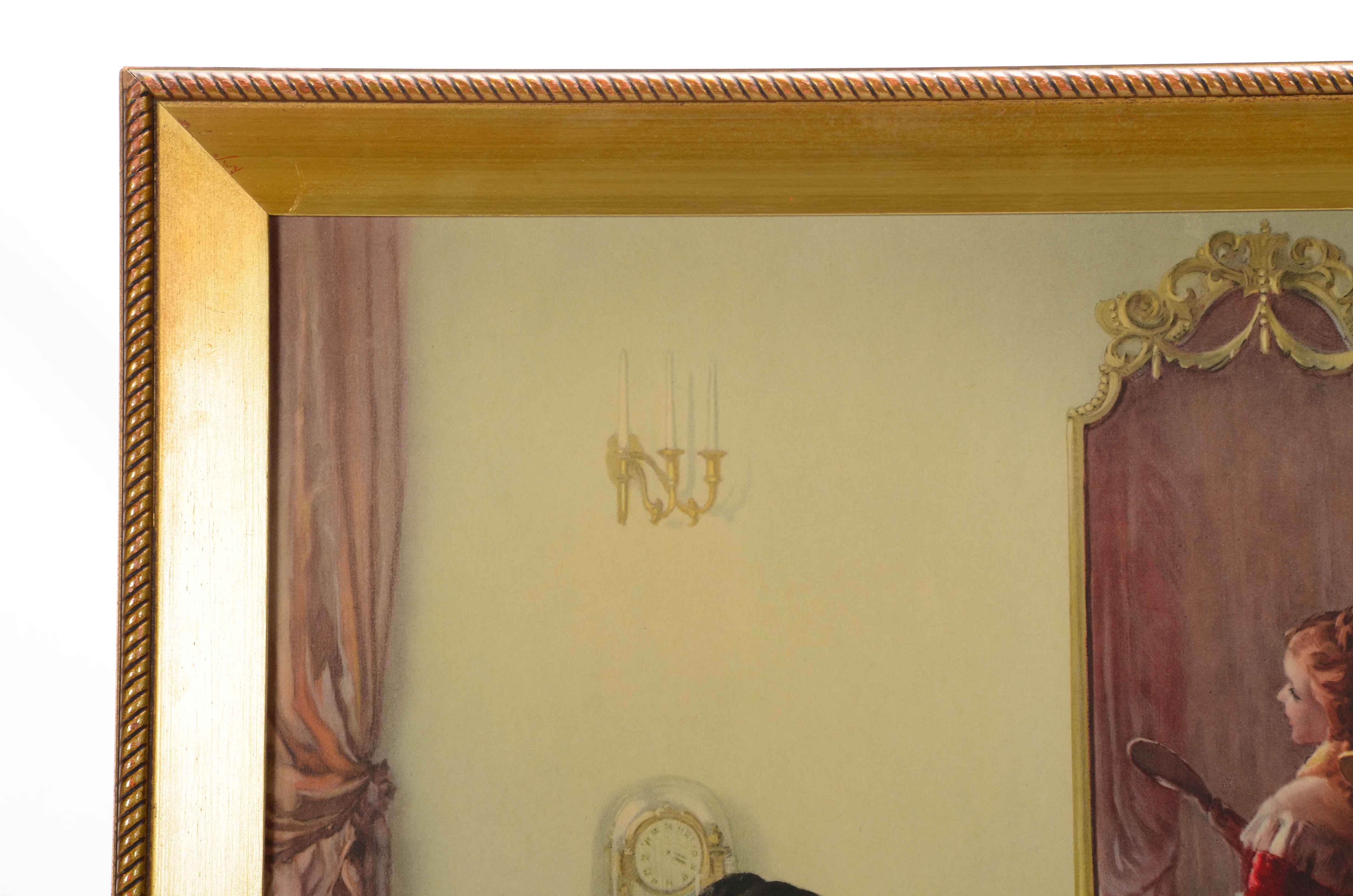 Offset Lithograph of Two Women in a Victorian Interior