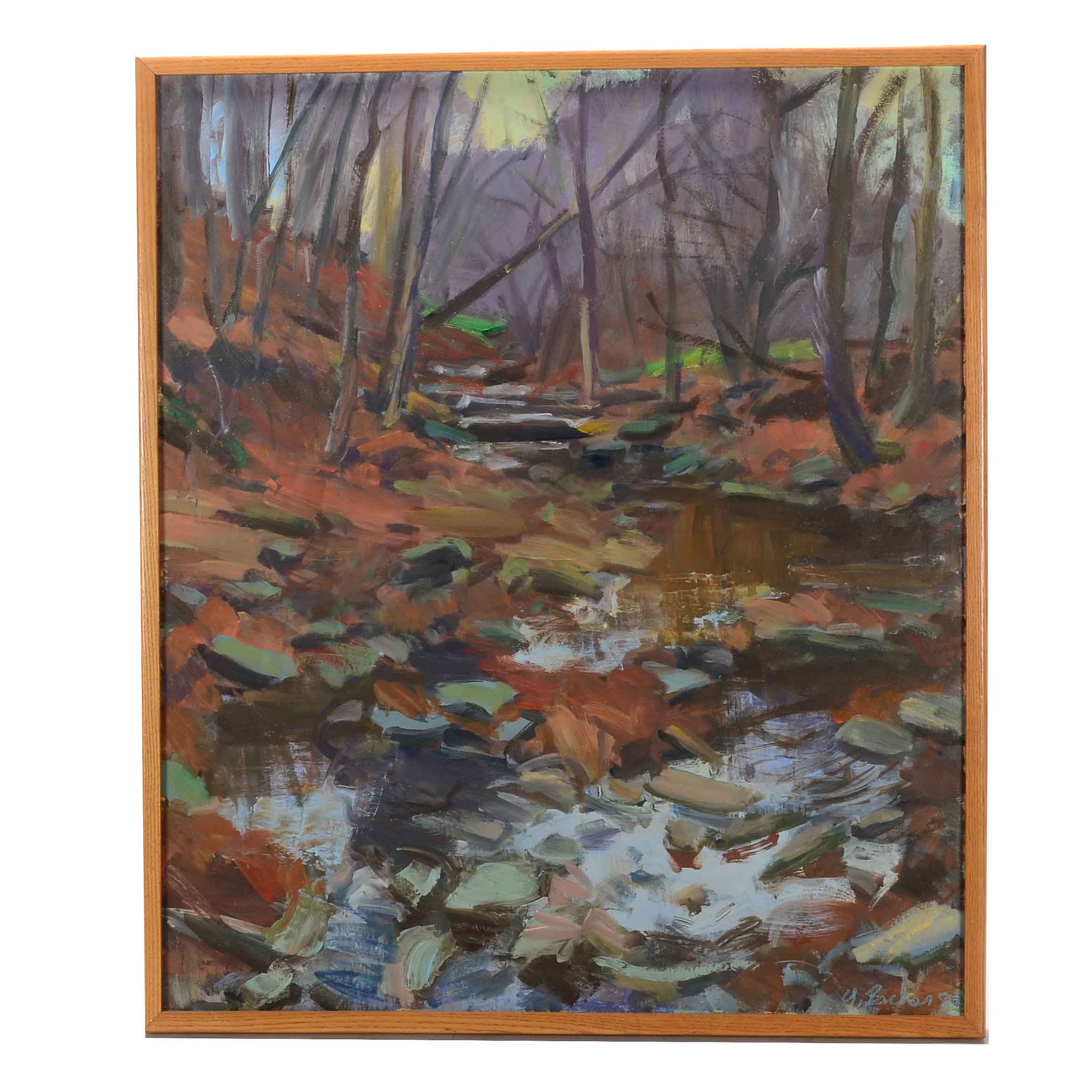 Original Signed Oil on Canvas Landscape Painting