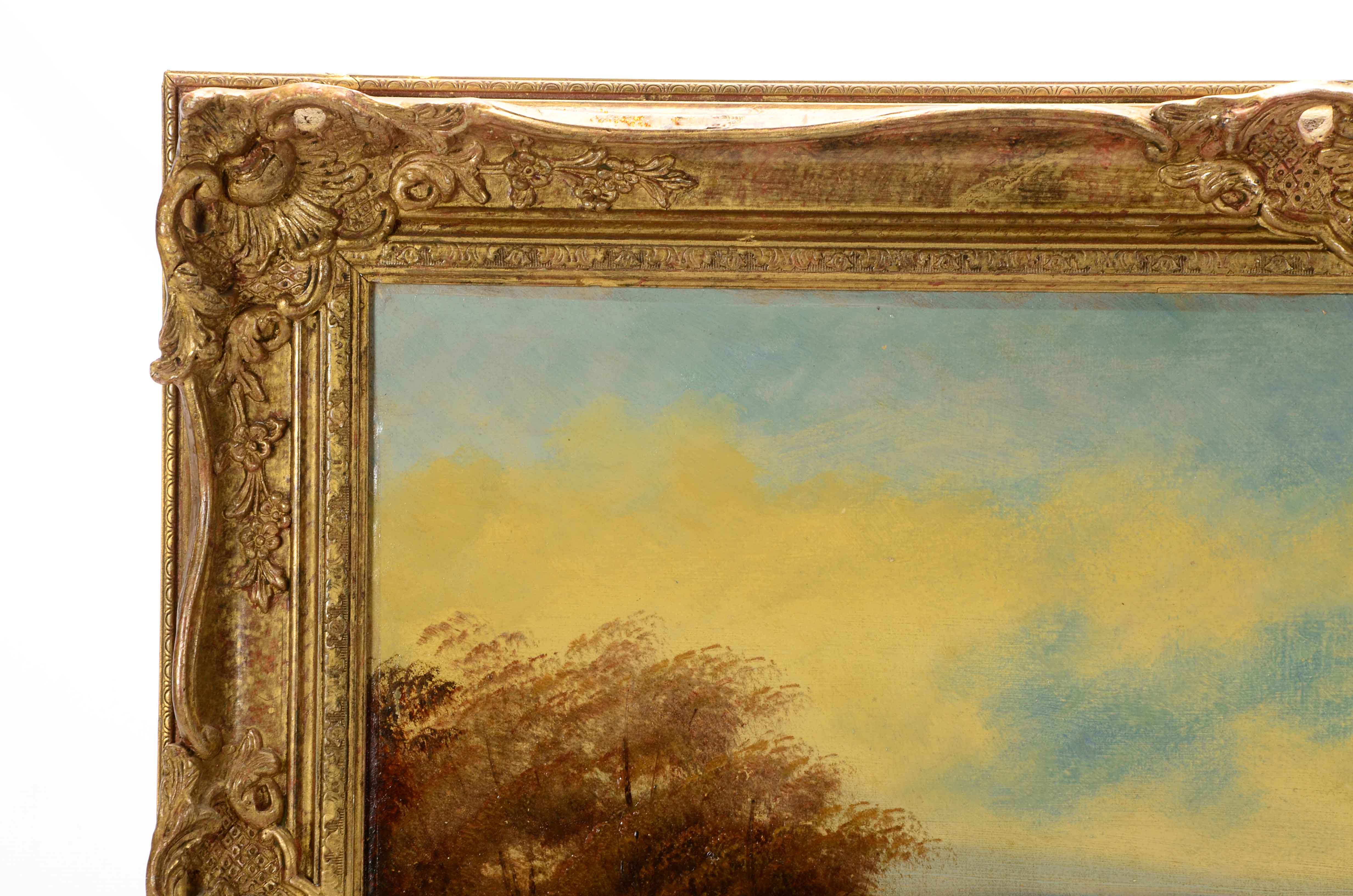 Original Antique Oil on Paperboard Landscape Painting