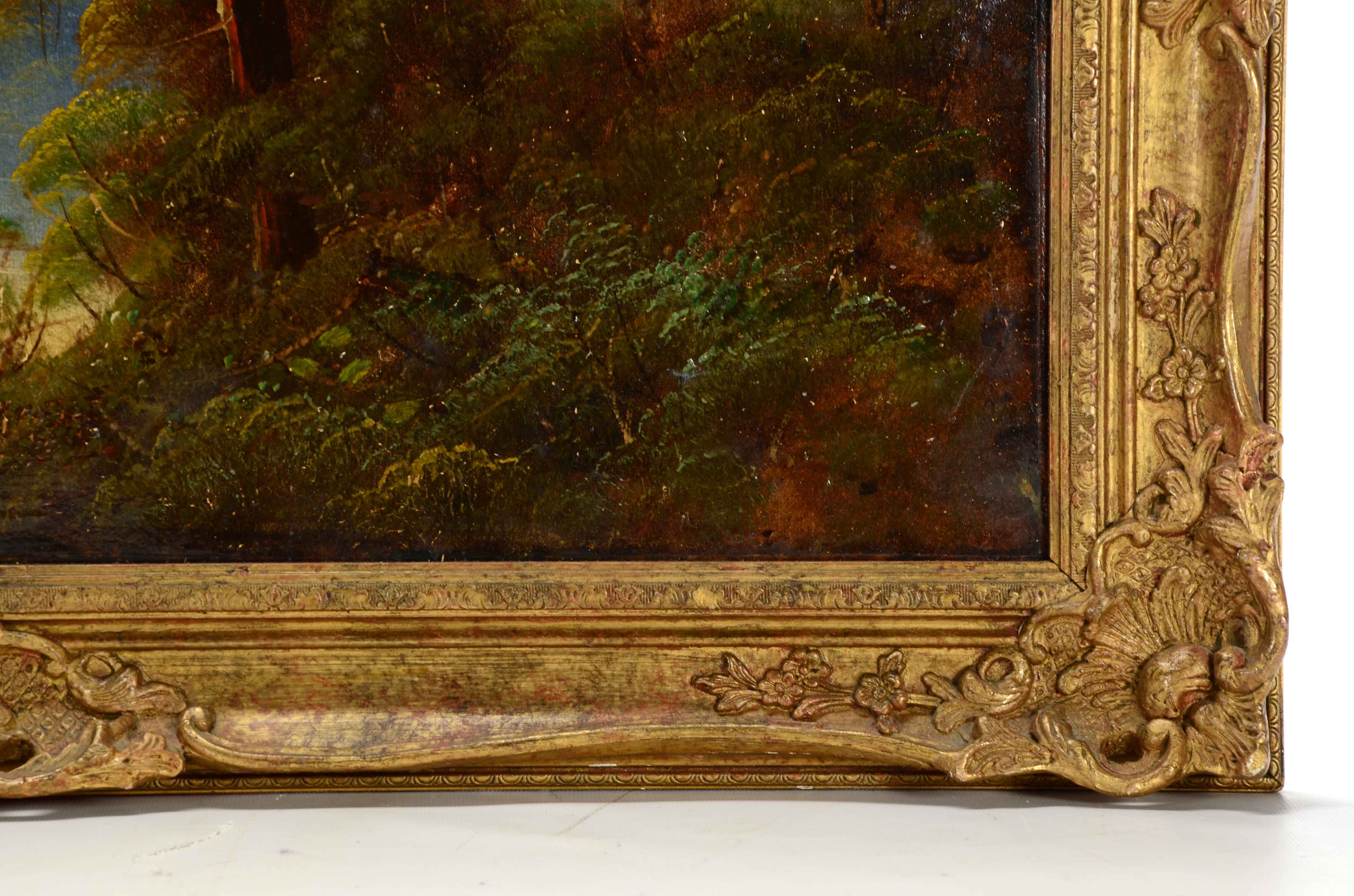 Original Antique Oil on Paperboard Landscape Painting