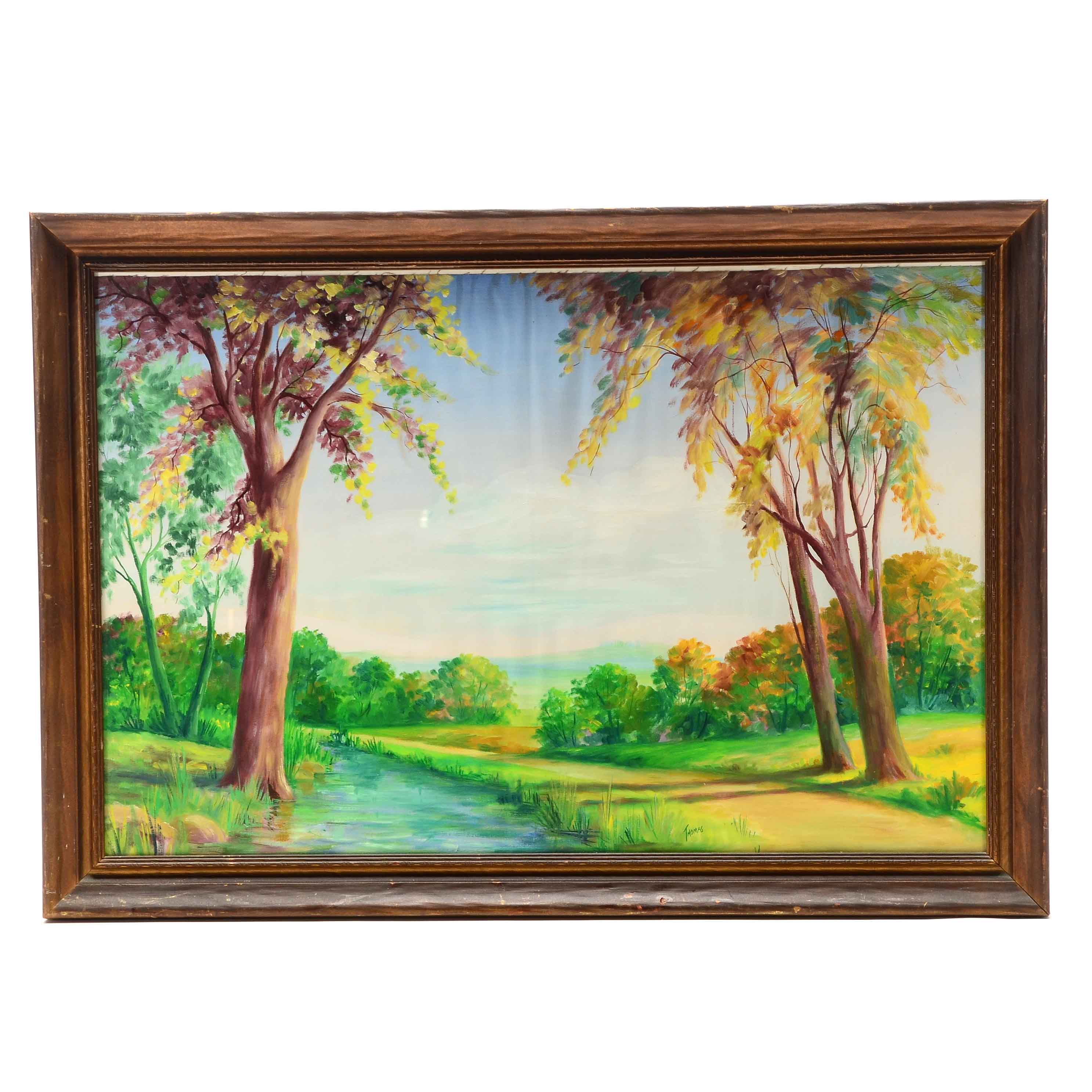 Thomas Acrylic Landscape Painting on Canvas