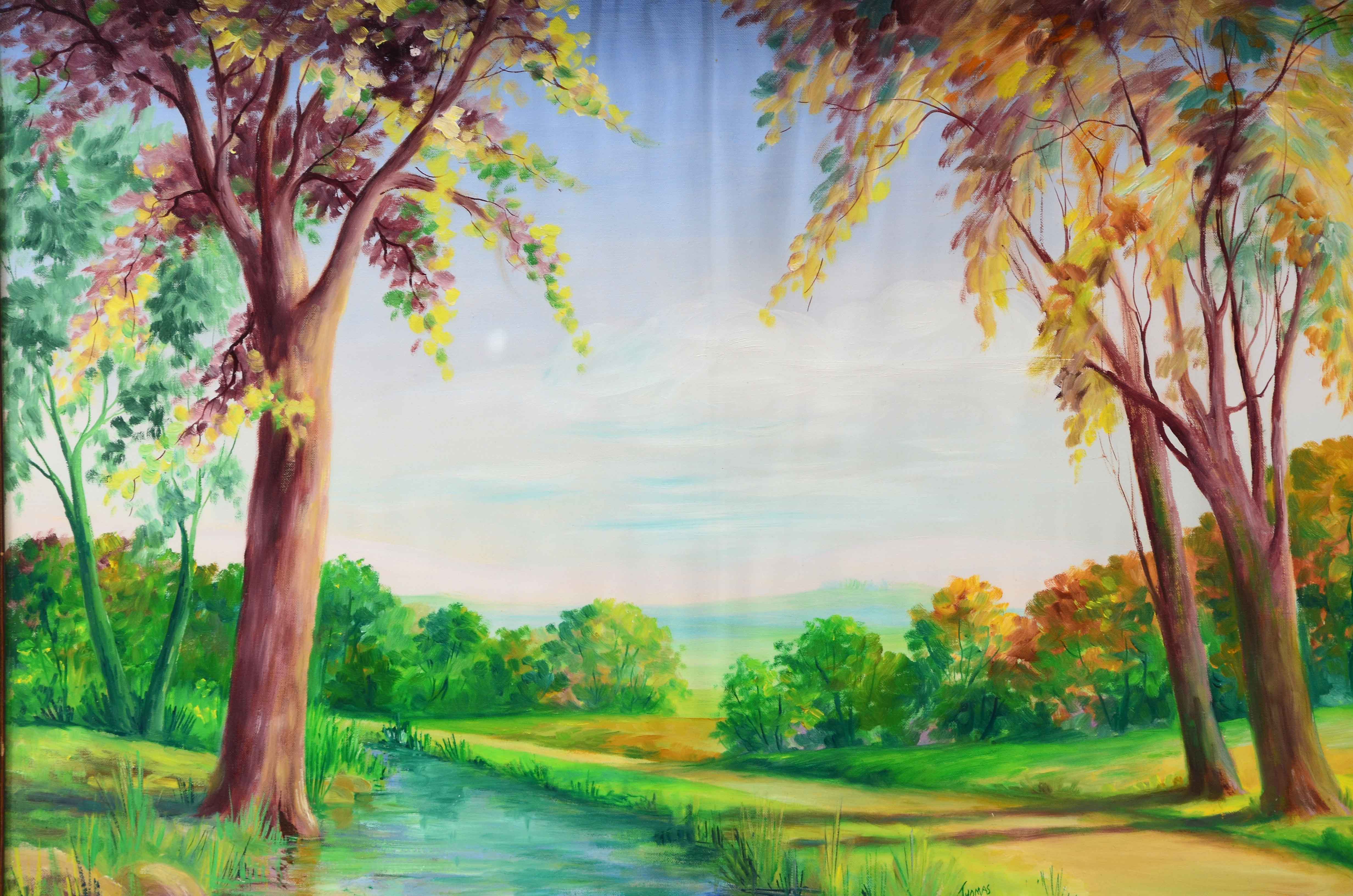 Thomas Acrylic Landscape Painting on Canvas