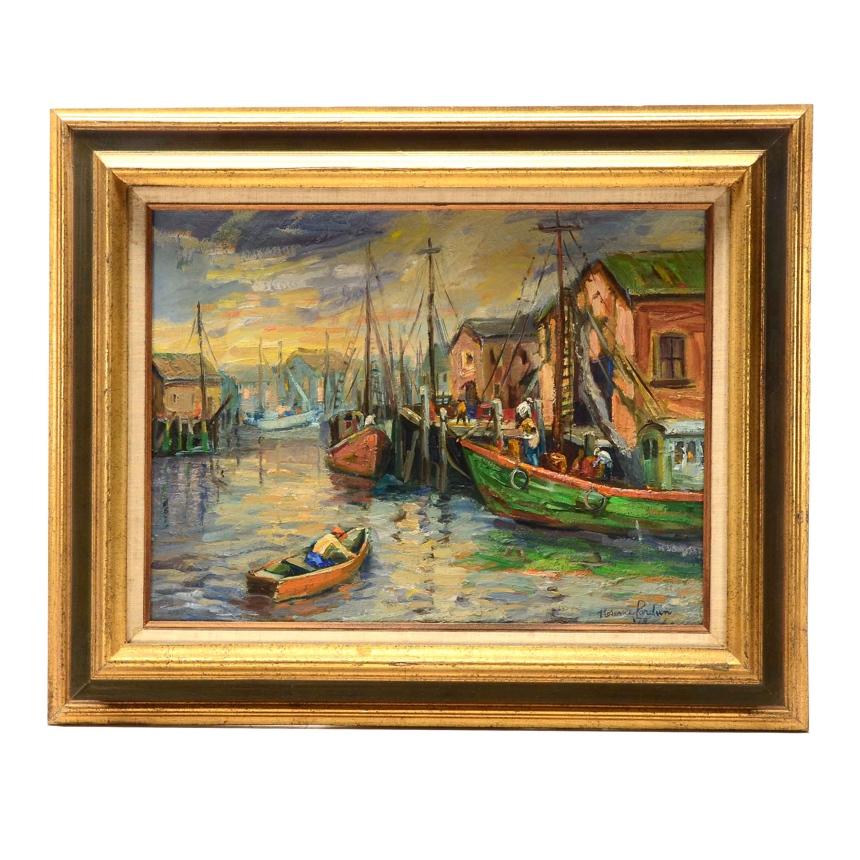 Florence Pardun Original 1978 Oil Painting on Academy Board