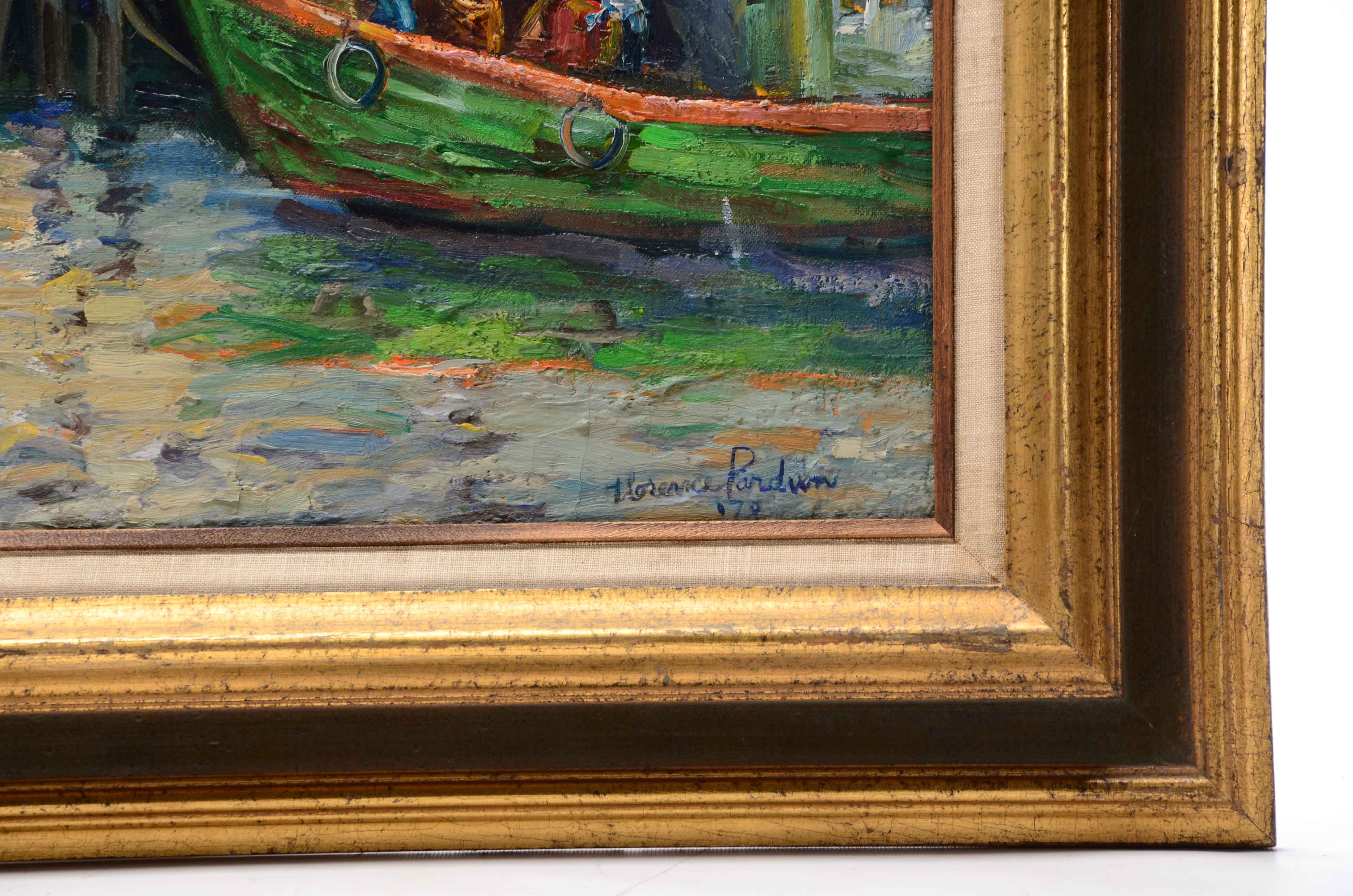 Florence Pardun Original 1978 Oil Painting on Academy Board