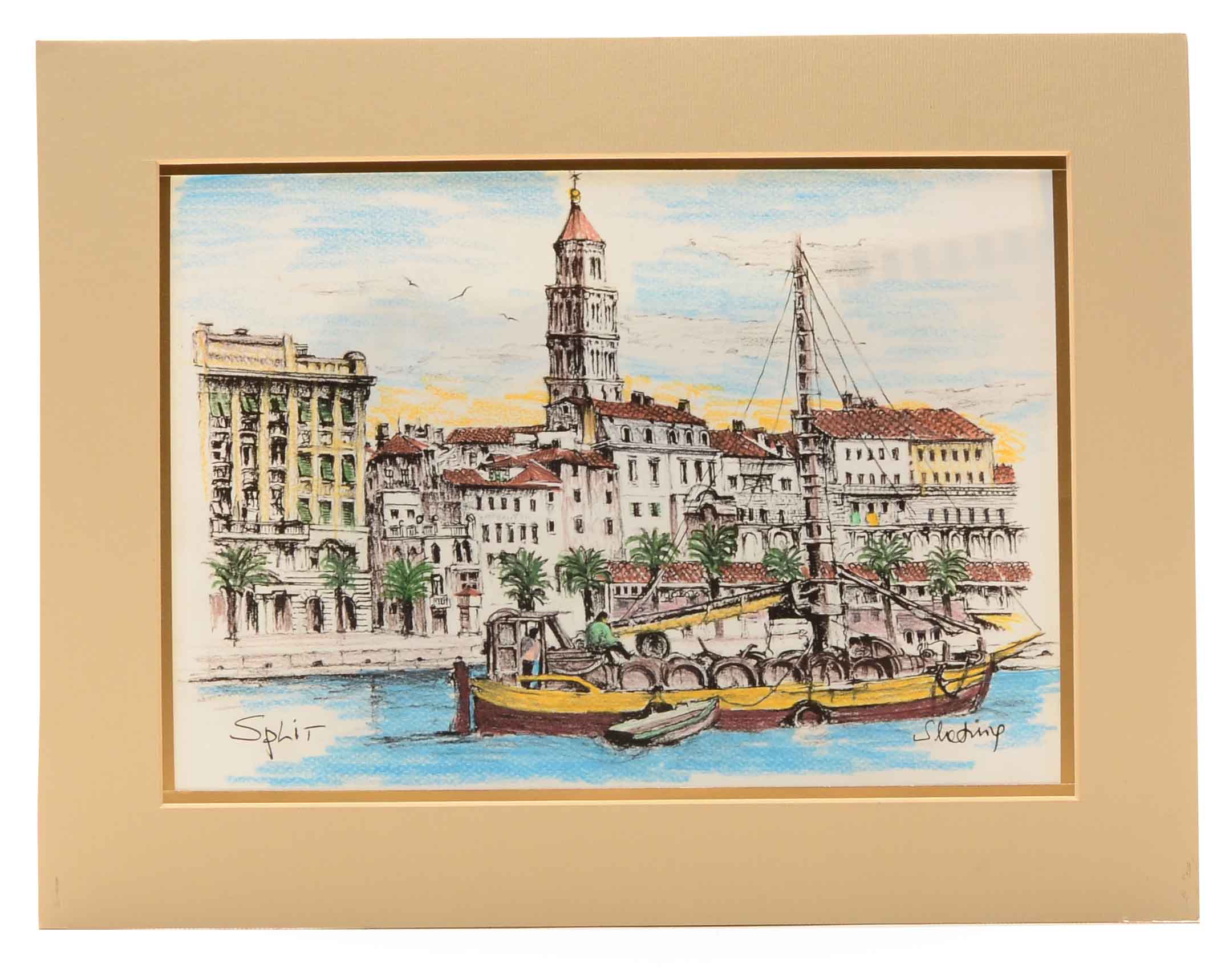 Pair of Hand-Colored Giclees on Paper After Ante Slatina