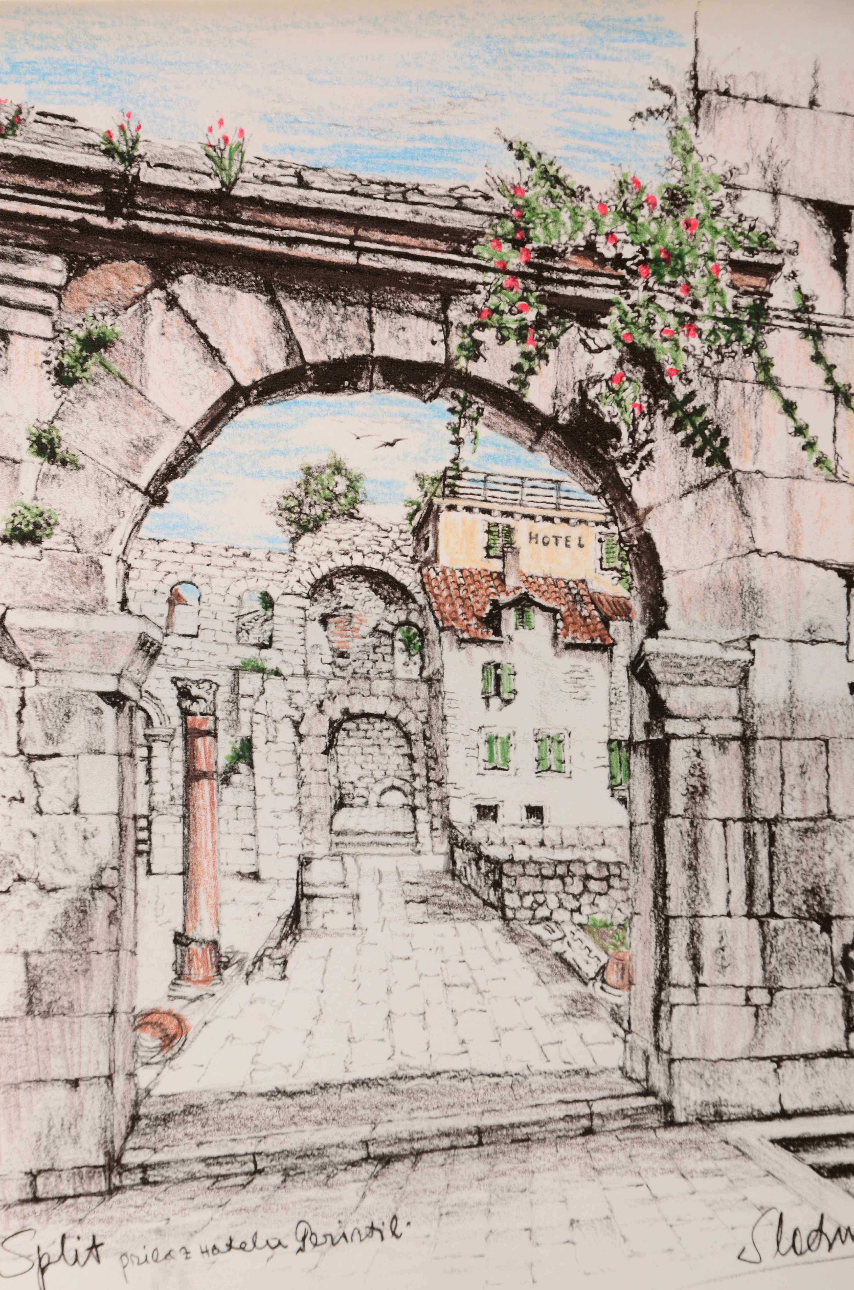 Pair of Hand-Colored Giclees on Paper After Ante Slatina