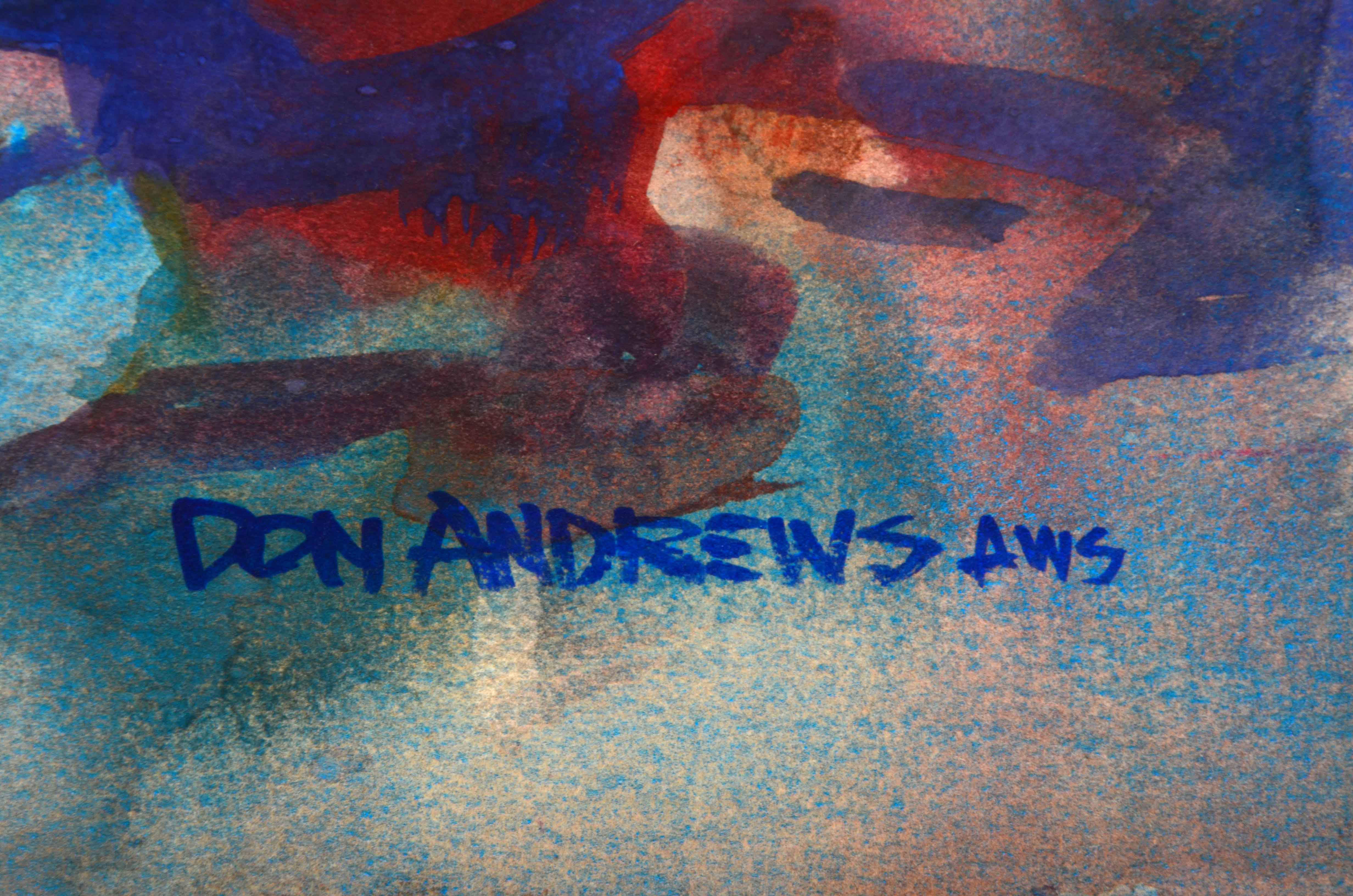 Don Andrews Watercolor on Paper of a Pottery Seller