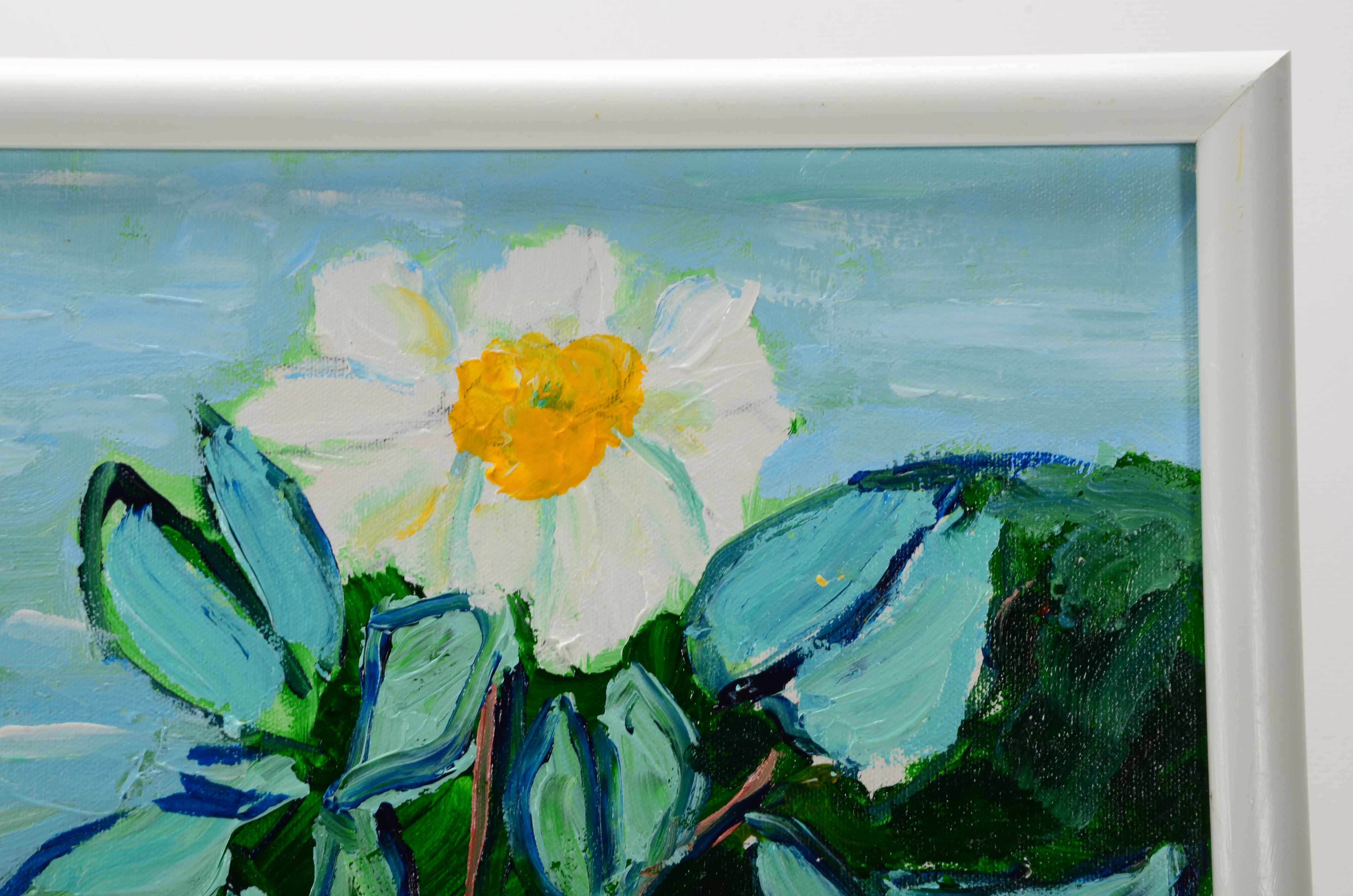 William Becker Acrylic Painting "Wild Roses after Van Gogh"