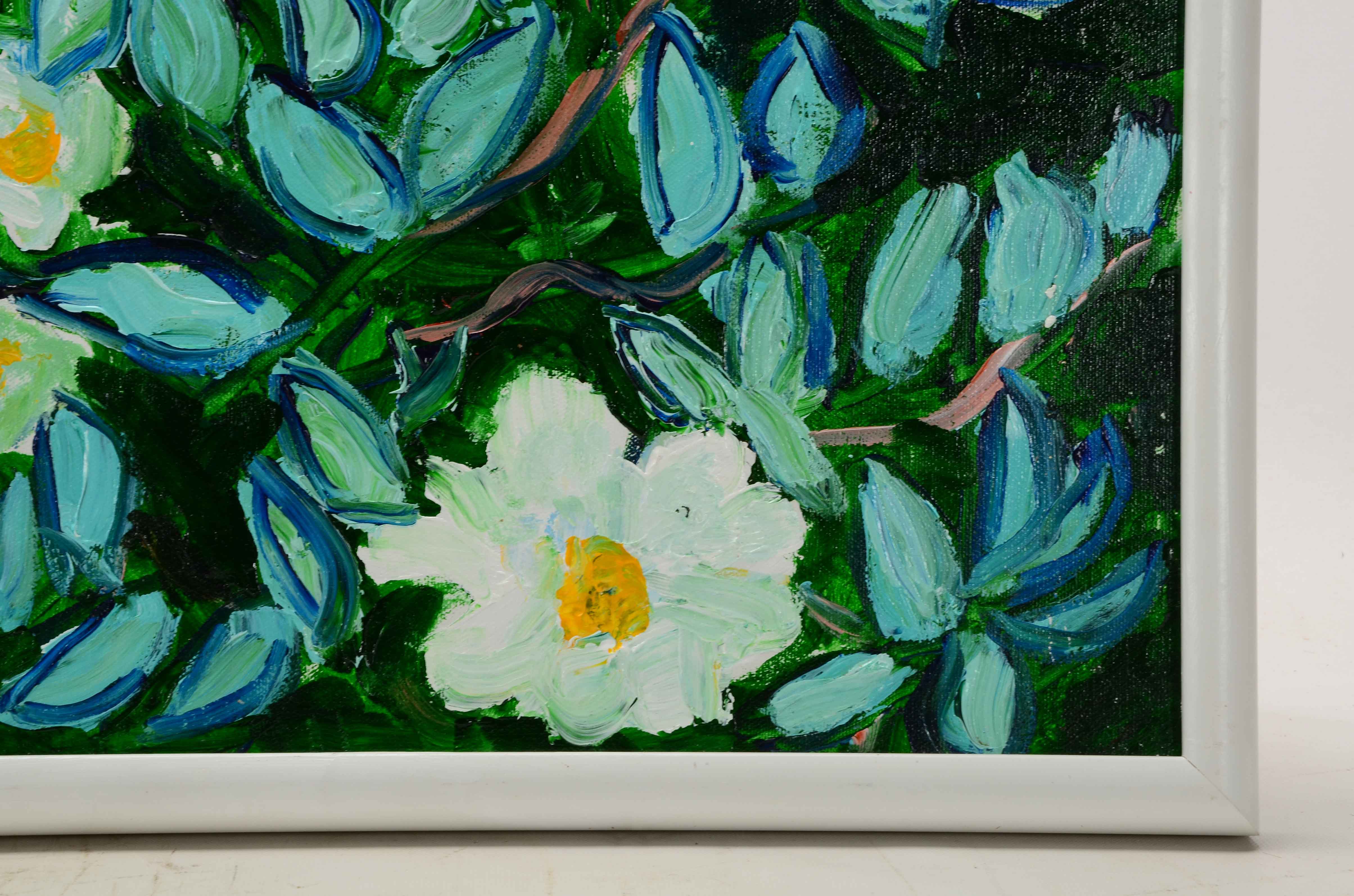 William Becker Acrylic Painting "Wild Roses after Van Gogh"