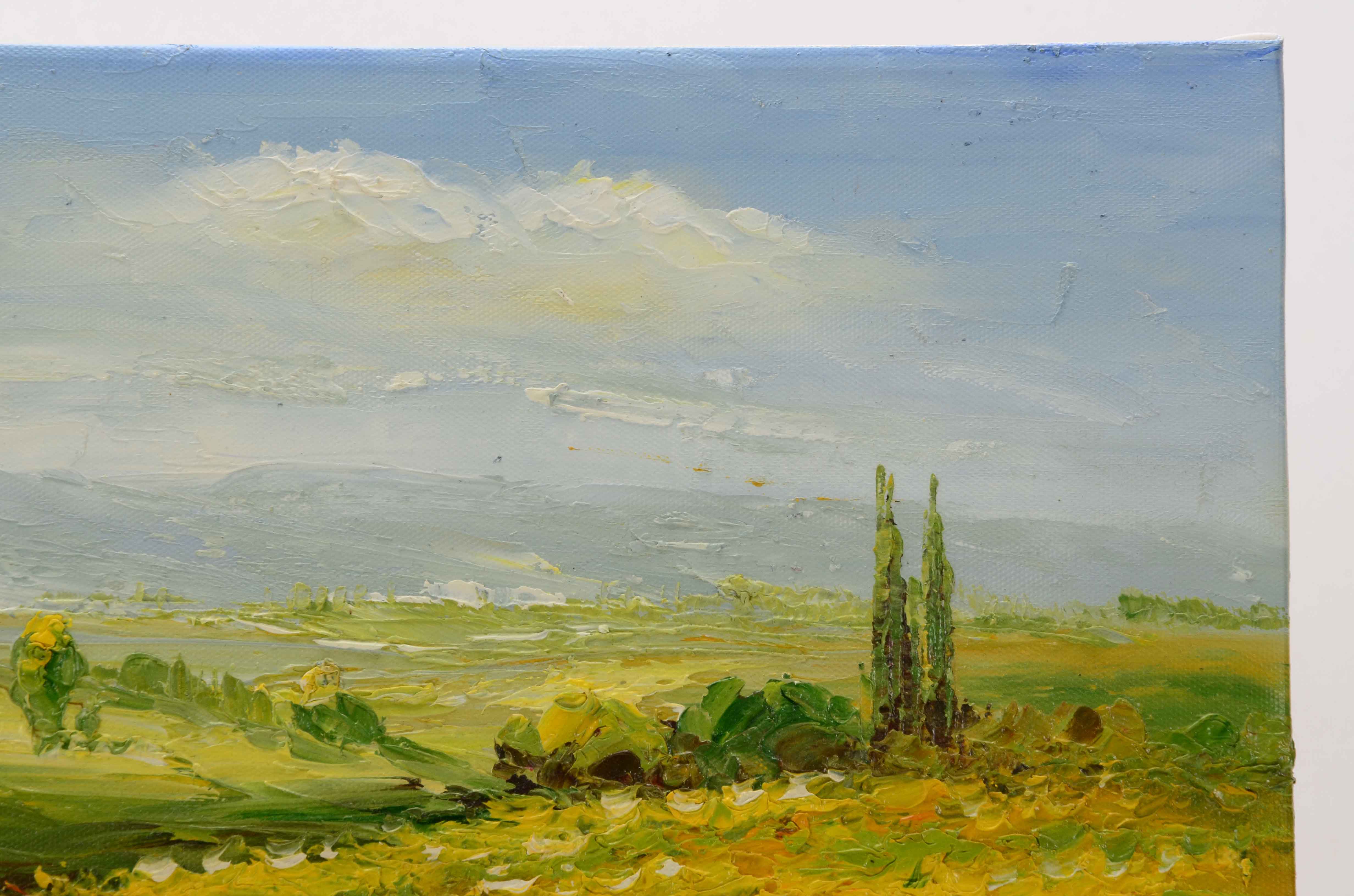 E. Martino Original Signed Acrylic Painting on Canvas of an Italian Landscape