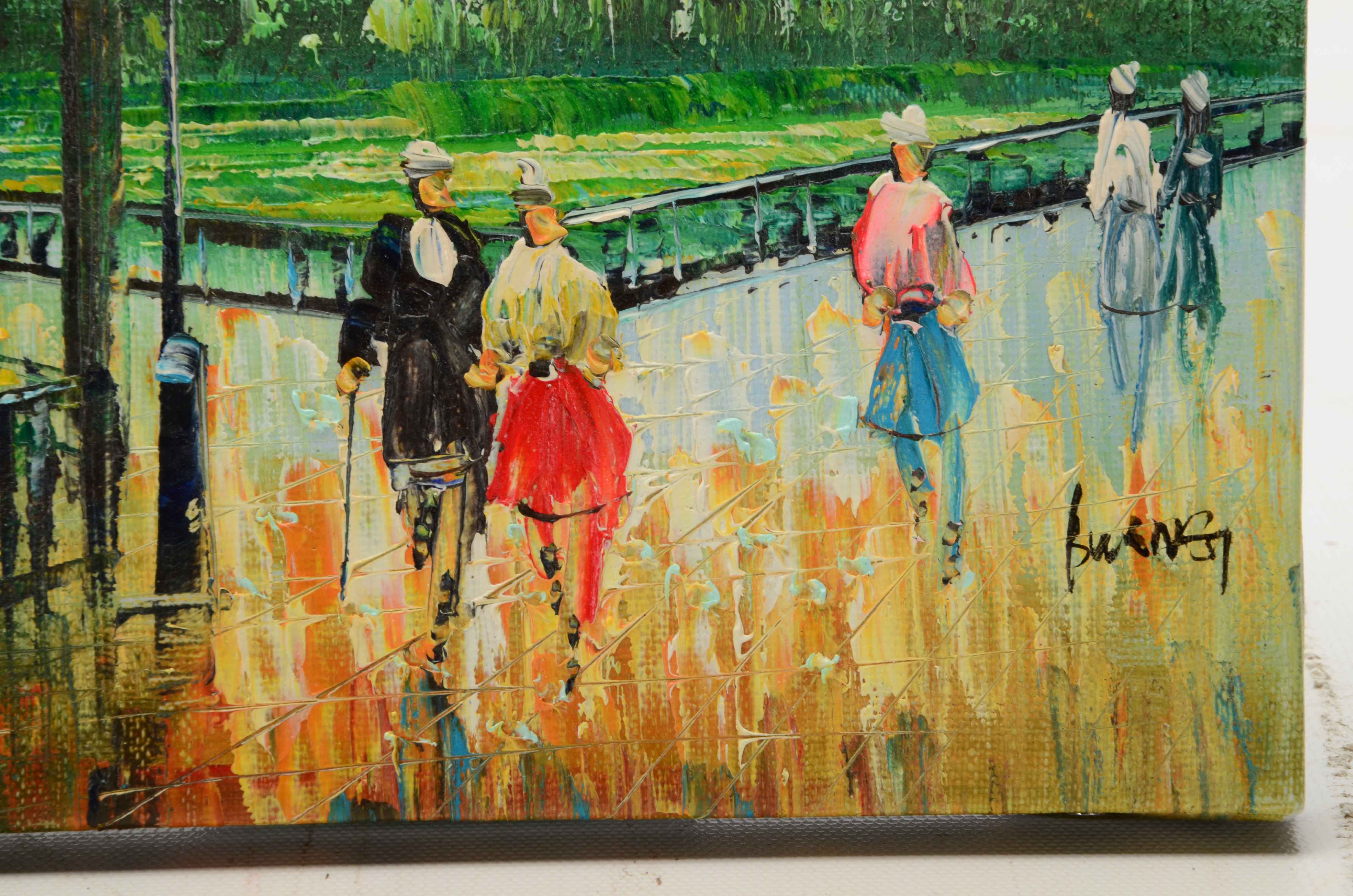 Burns Original Acrylic on Canvas Painting of Paris