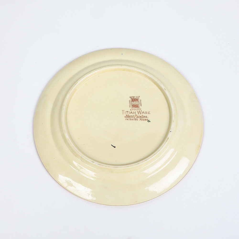 Vintage Hand Painted Royal Adams Ivory Titian Ware Dinner Plates