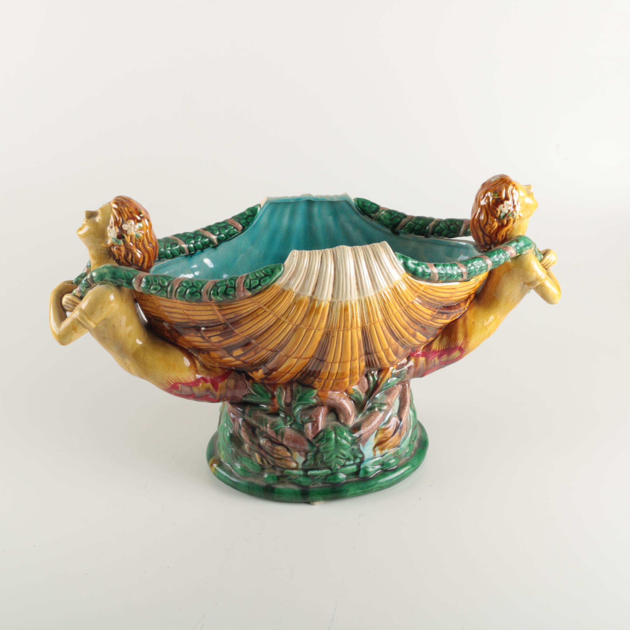 Reproduction Majolica Style Fruit Bowl