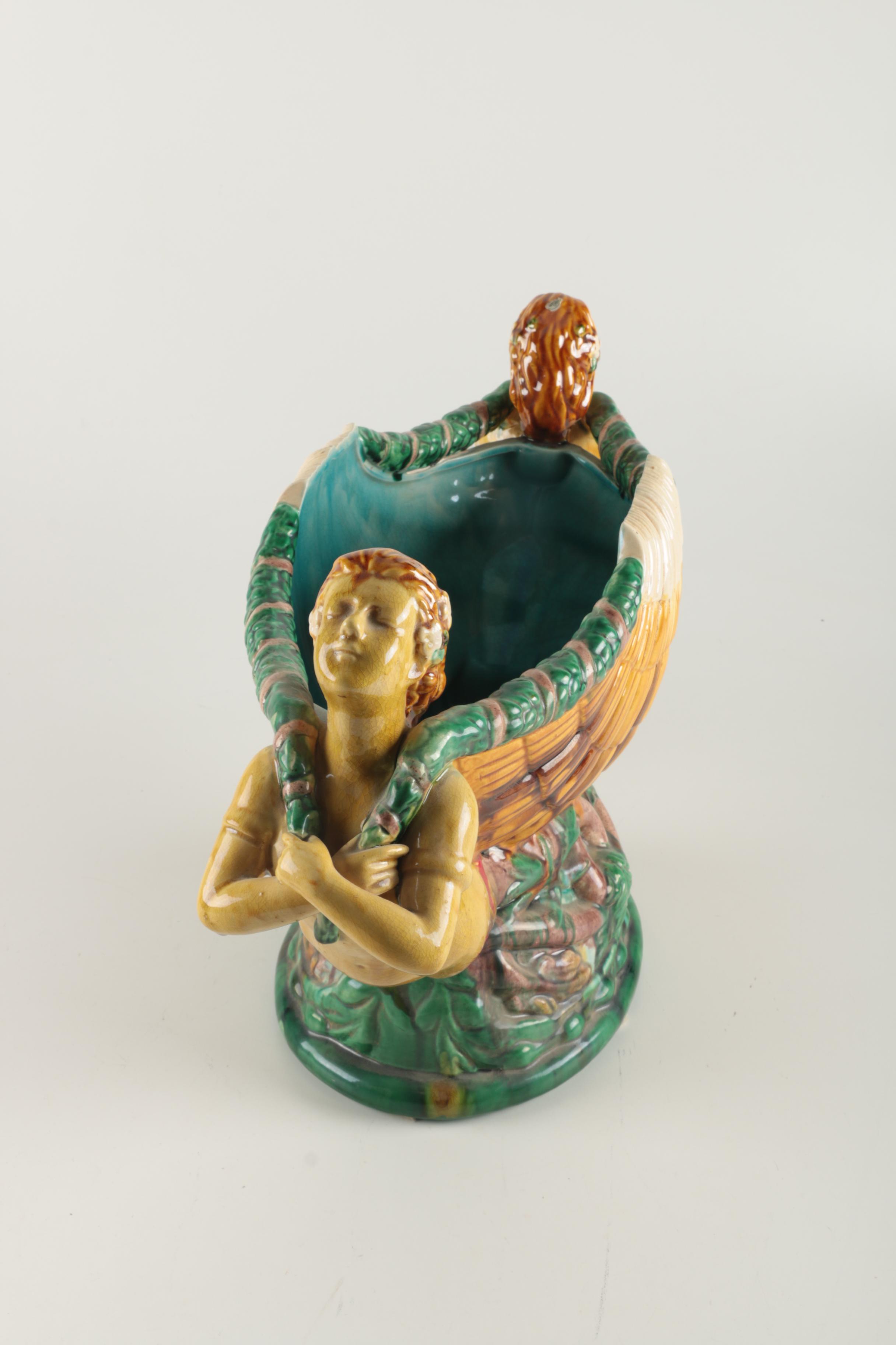 Reproduction Majolica Style Fruit Bowl