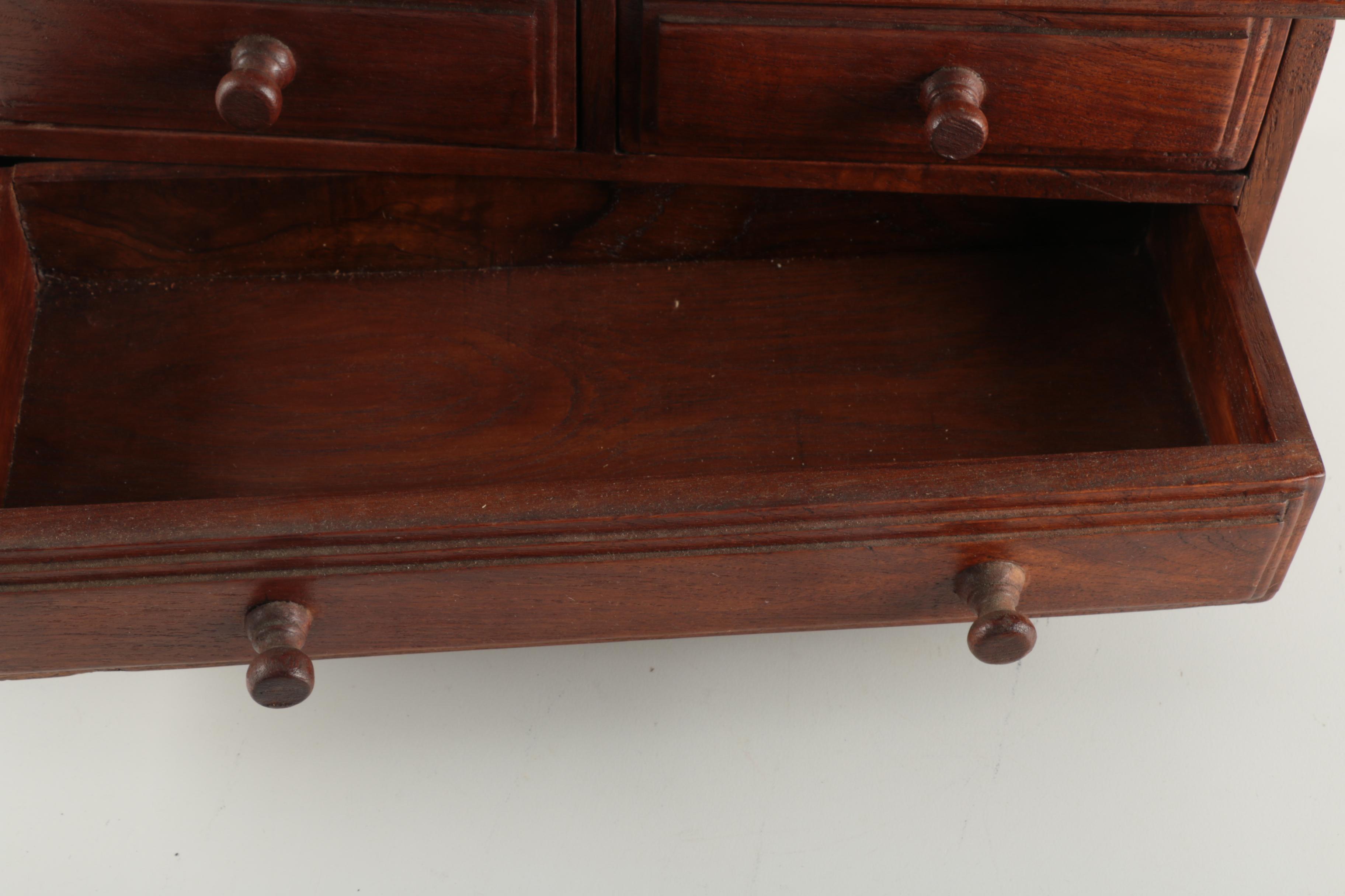 Small Wooden Jewelry Box with Mirror