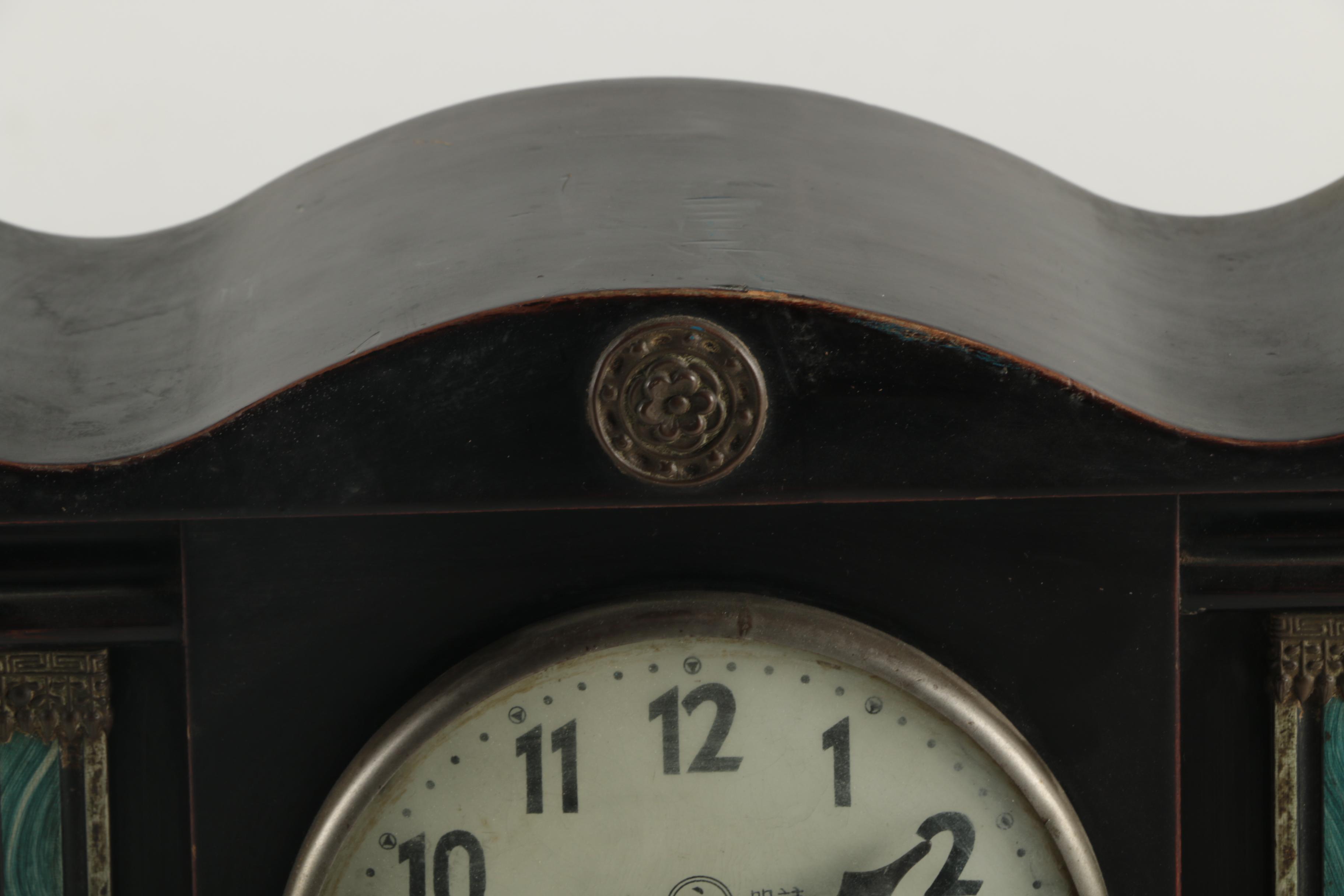 Chinese Wood Mantel Clock